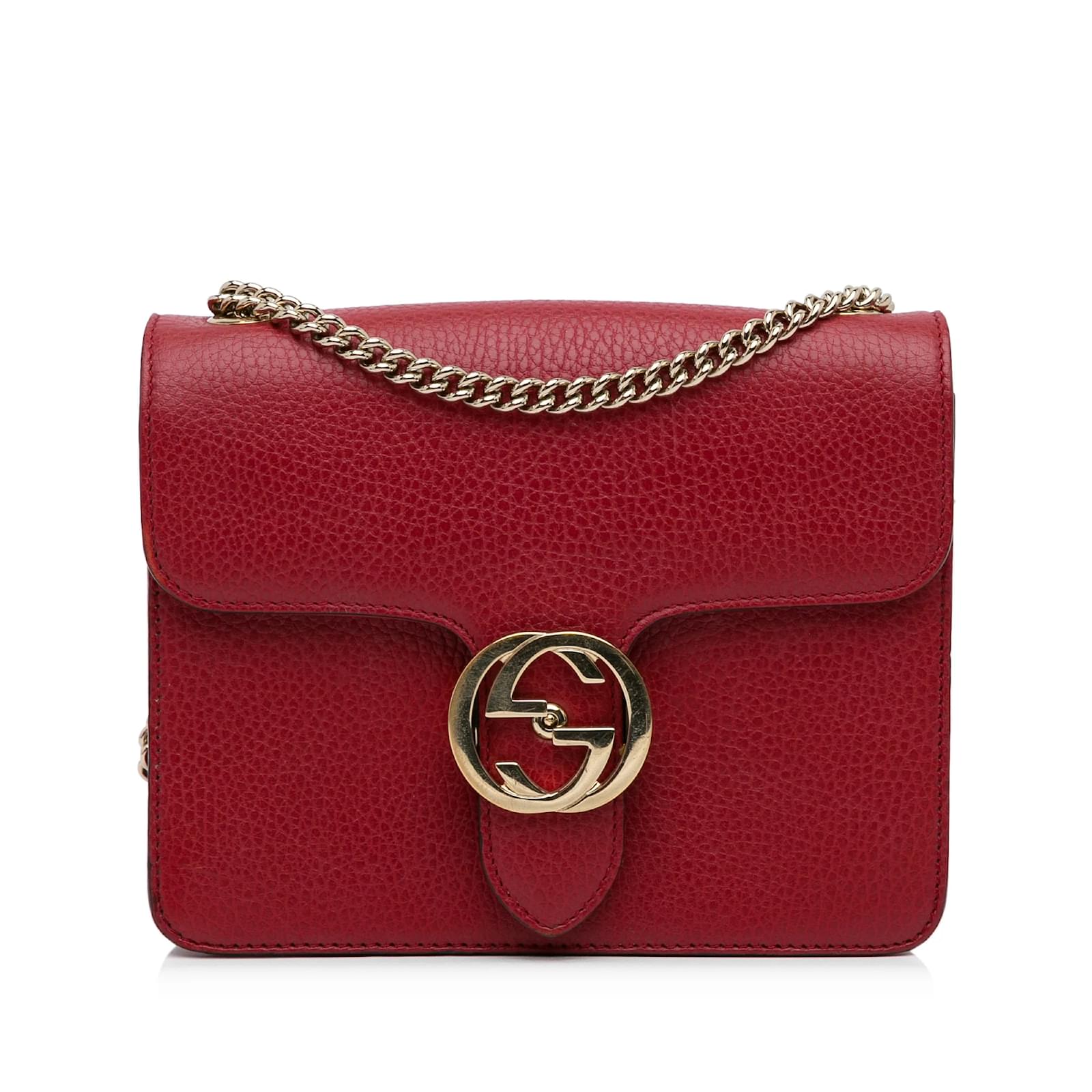 Red Gucci Small Dollar Interlocking G Crossbody Leather ref