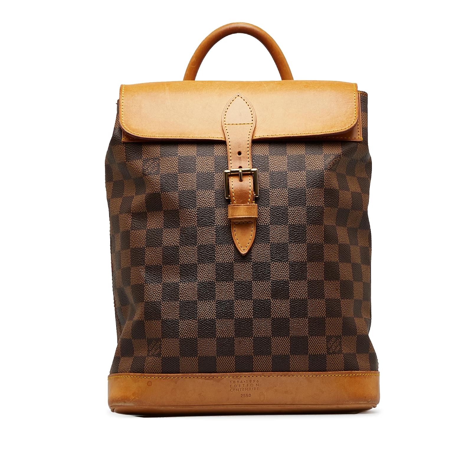 Brown Louis Vuitton Damier Ebene Arlequin Soho Backpack Leather