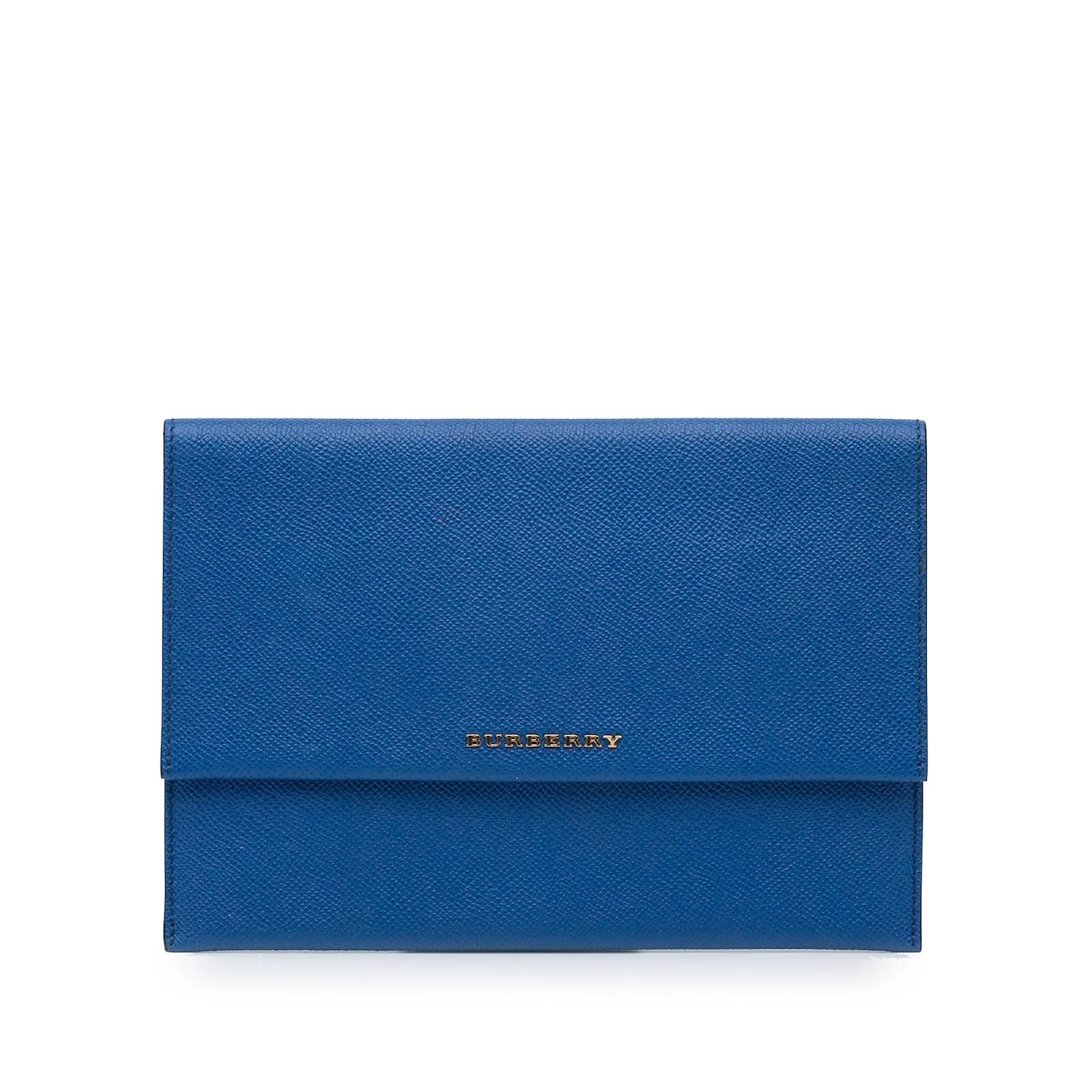 Blue Burberry Leather Pocket Satchel ref.1136854 - Joli Closet