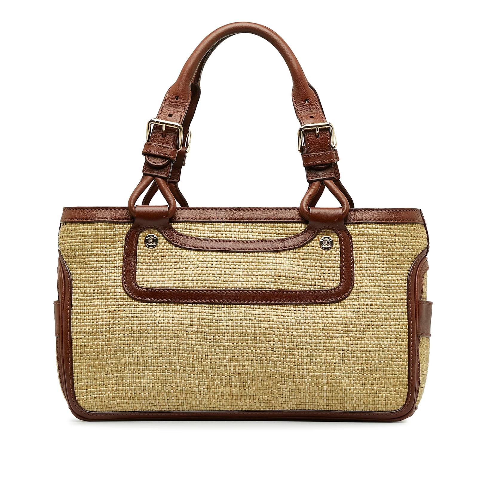 Sac main Boogie en raphia Celine beige