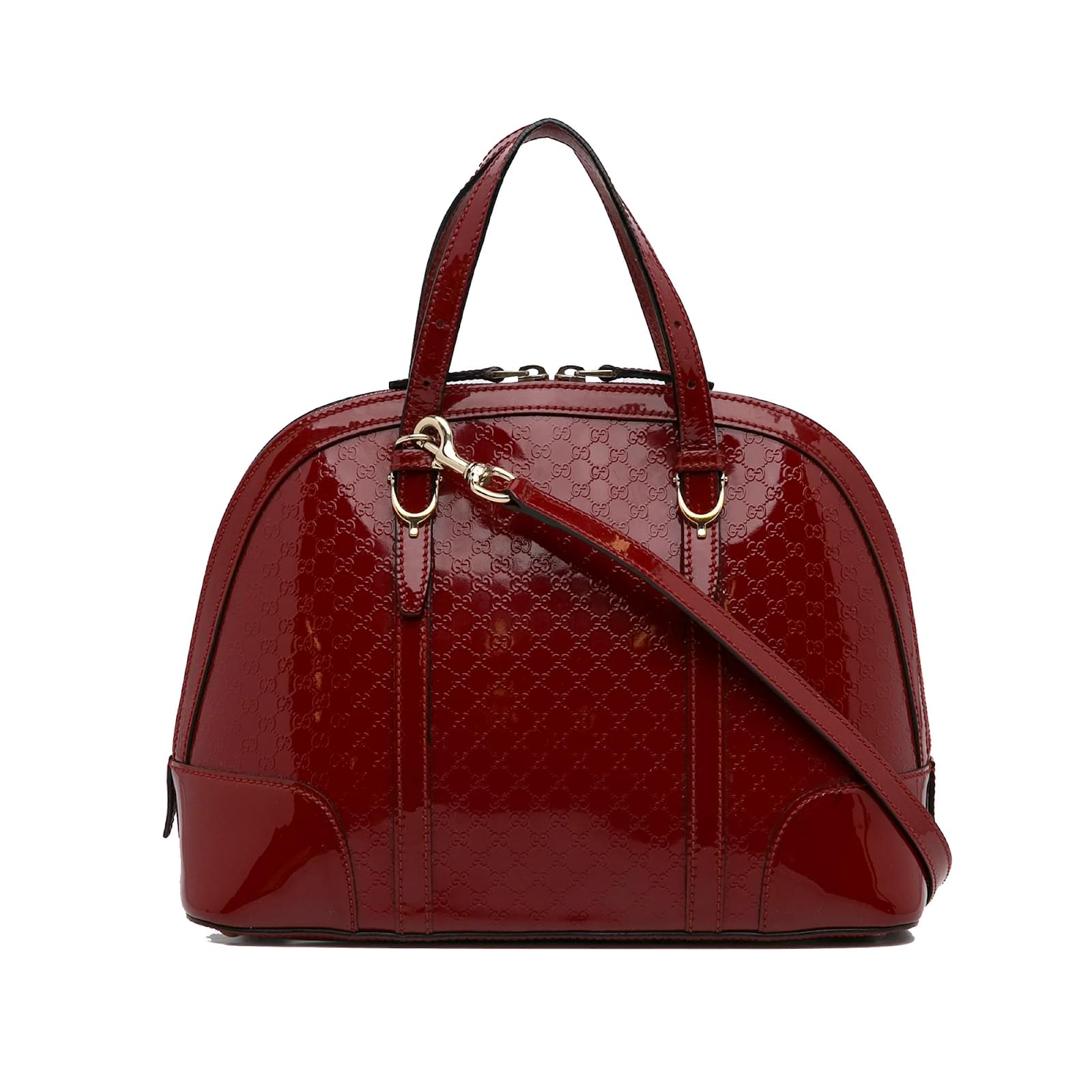 Borsa a tracolla Microguccissima in vernice rossa Gucci Rosso