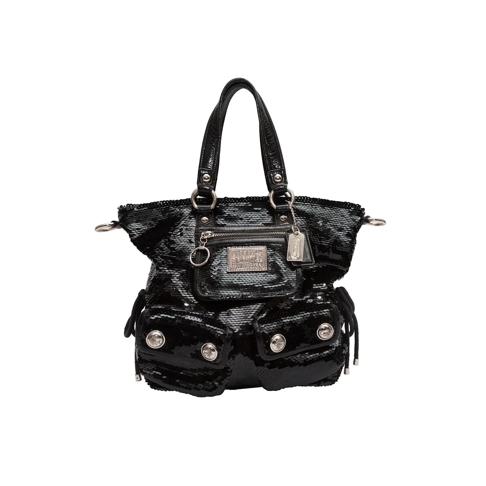 Autre Marque Sac main paillettes Black Coach Poppy dition