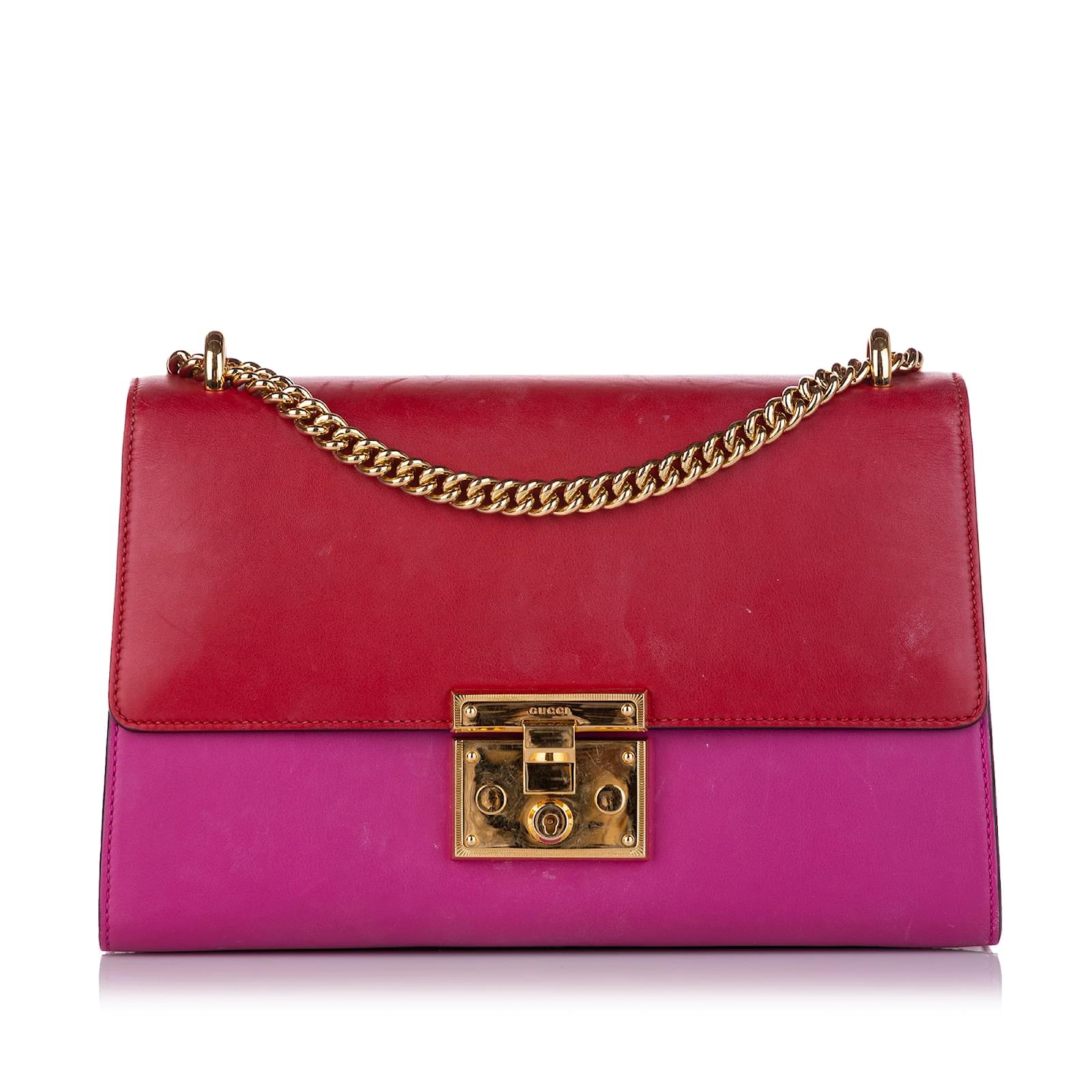 Red Gucci Small Padlock Leather Crossbody Bag ref.1135501 Joli