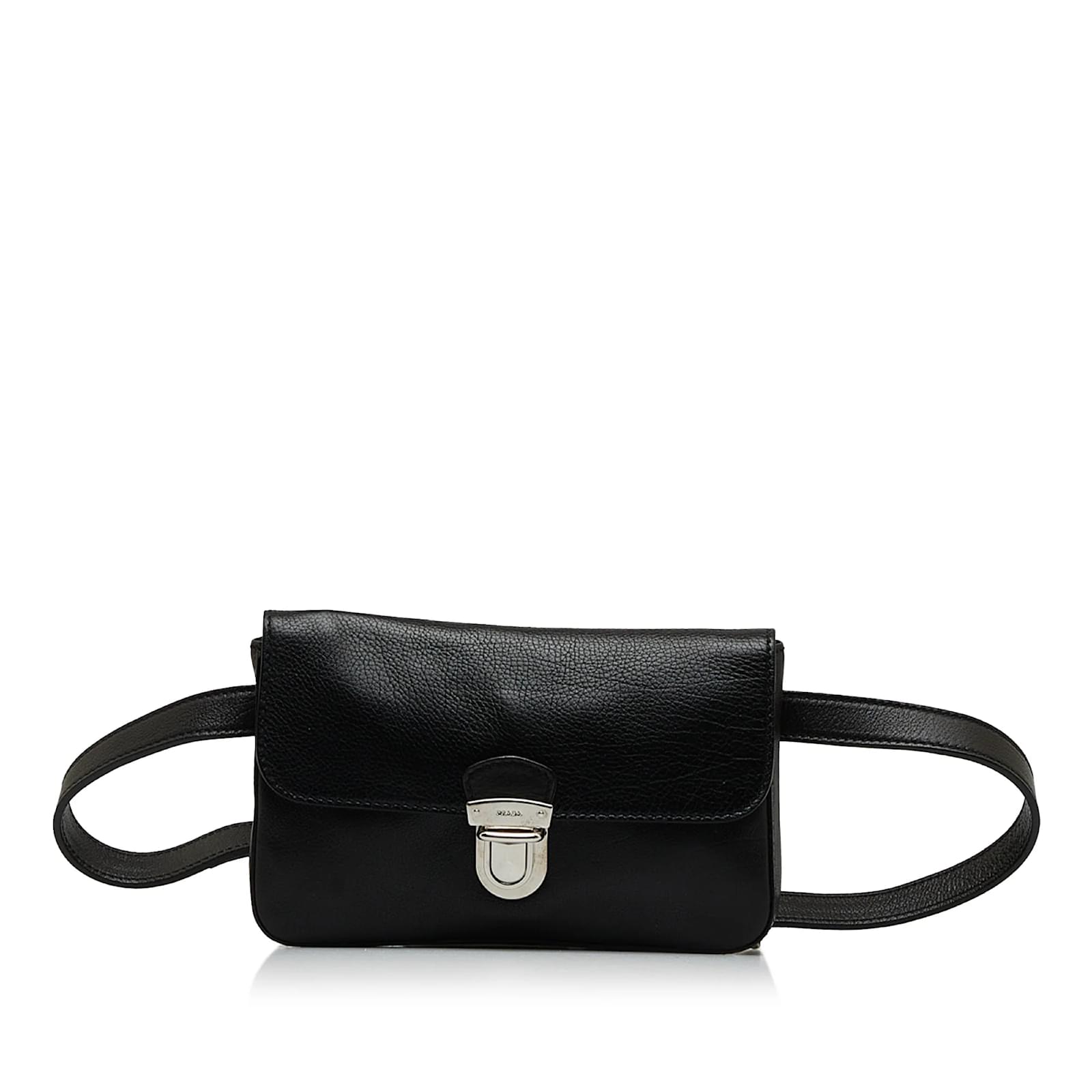 Prada black logo discount crossbody belt bag