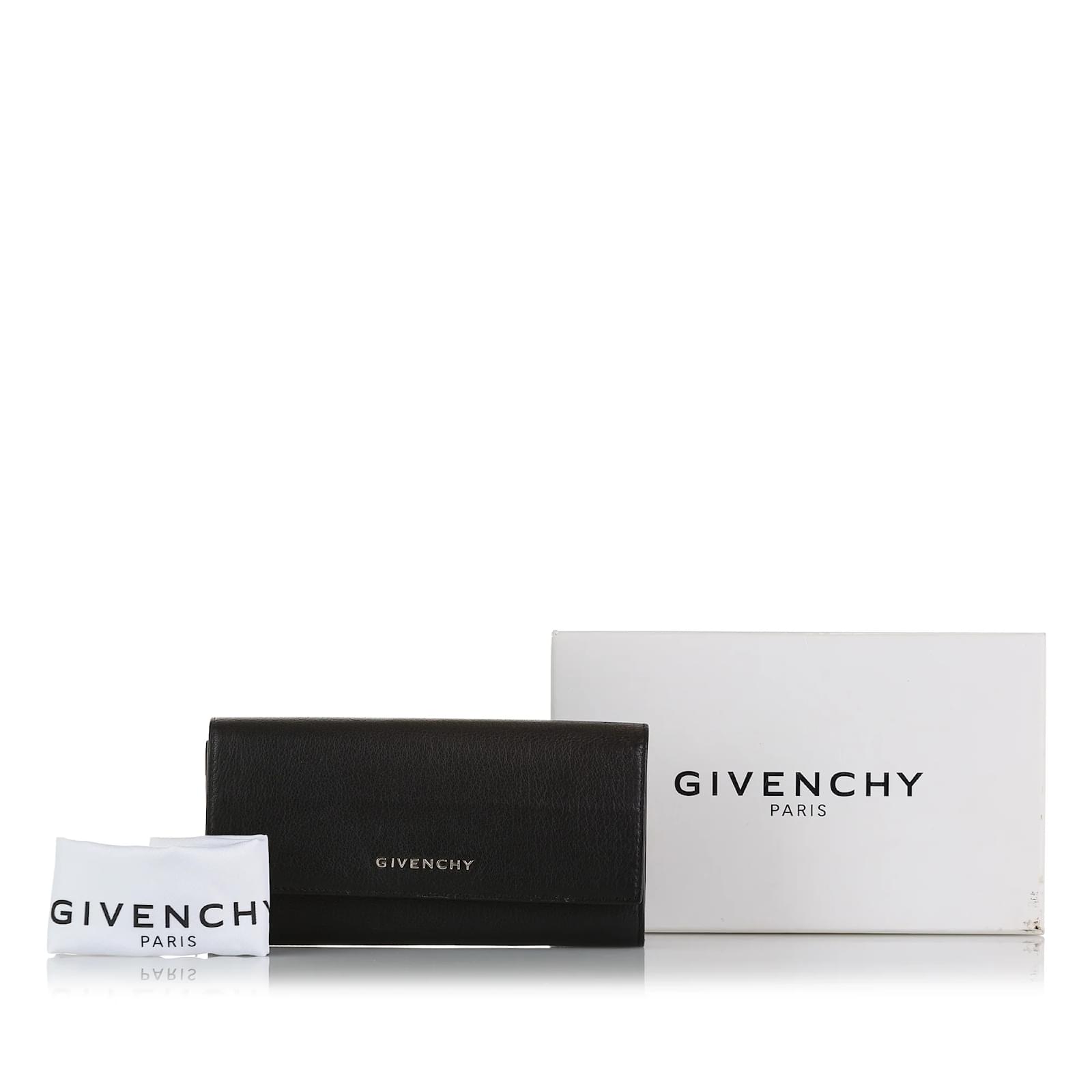 Schwarzes langes Portemonnaie der Marke Givenchy Pandora Leder ref.1135806 Joli Closet