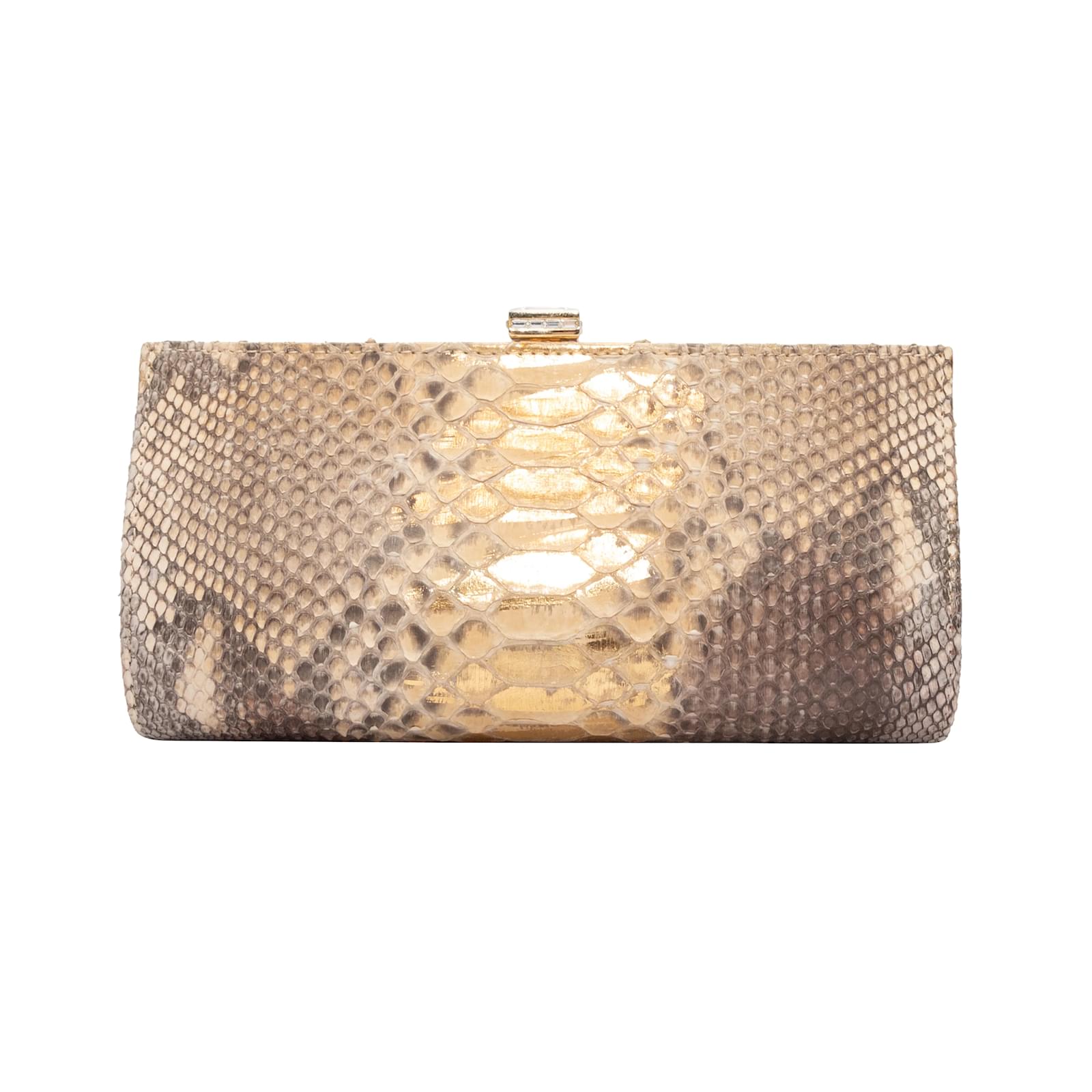 Beige snakeskin 2025 clutch bag