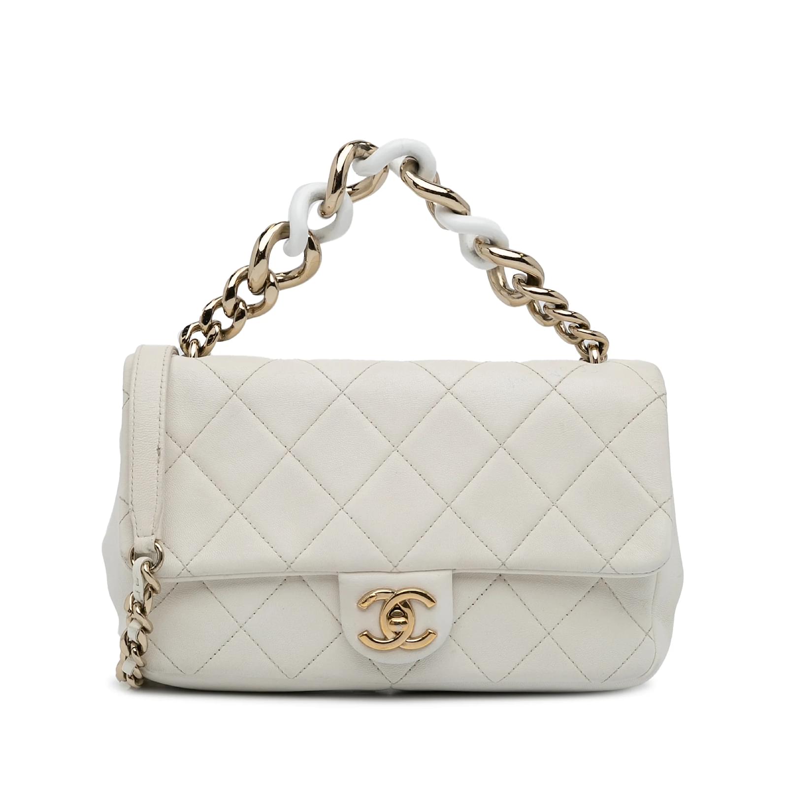 Bag Borsa Chanel Bianca Borsa Chanel 22 Piccola, Pelle Lucida