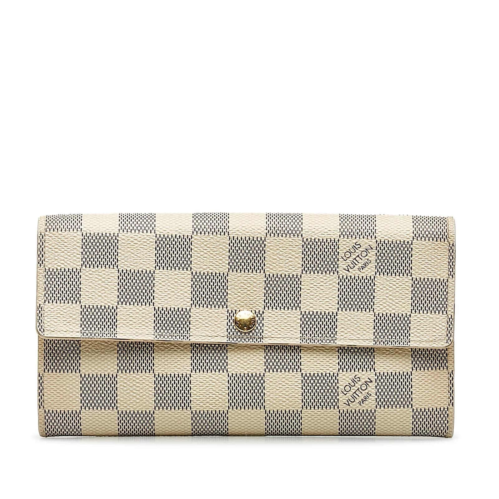 Cartera larga blanca Louis Vuitton Damier Azur Sarah Blanco Lienzo