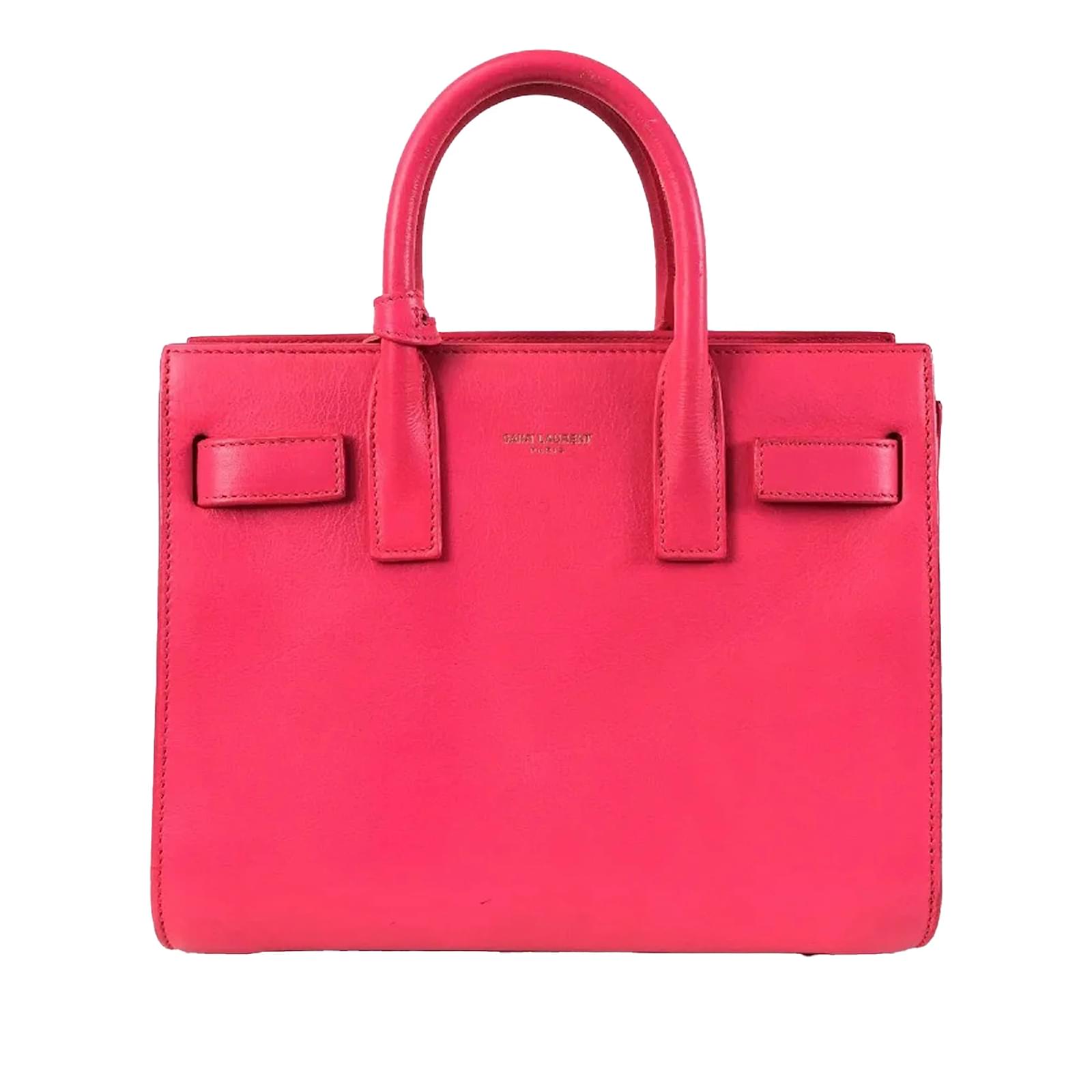 Red Saint Laurent Nano Sac de Jour Satchel