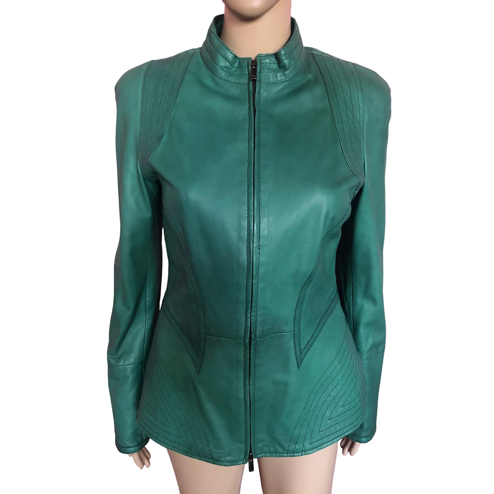 Giorgio armani outlet leather jacket womens