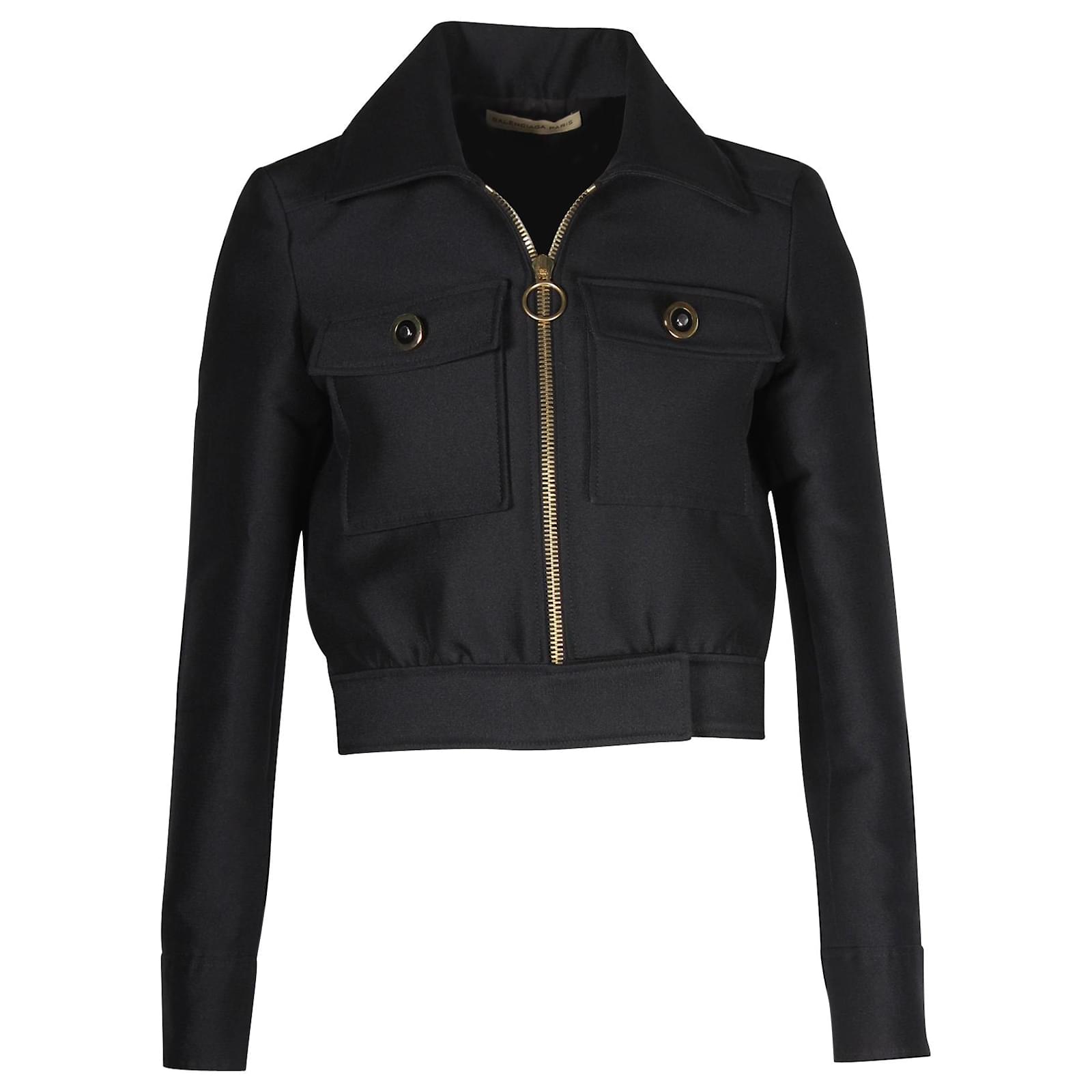 Balenciaga Cropped Jacket in Black Wool ref.1138267 Joli Closet