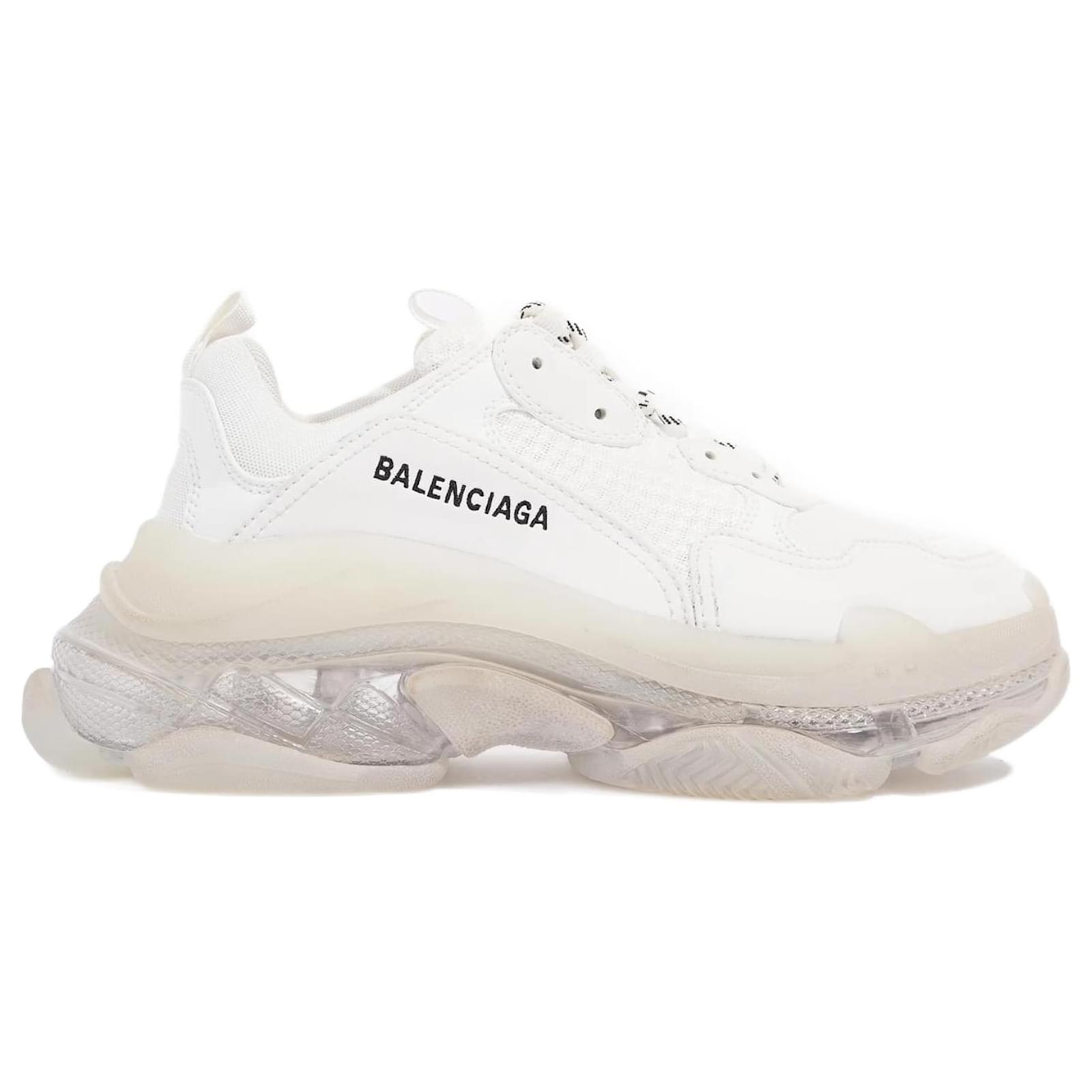 Balenciaga Triple S Bianco Trasparente Suola Mesh EU 40 UK Tela