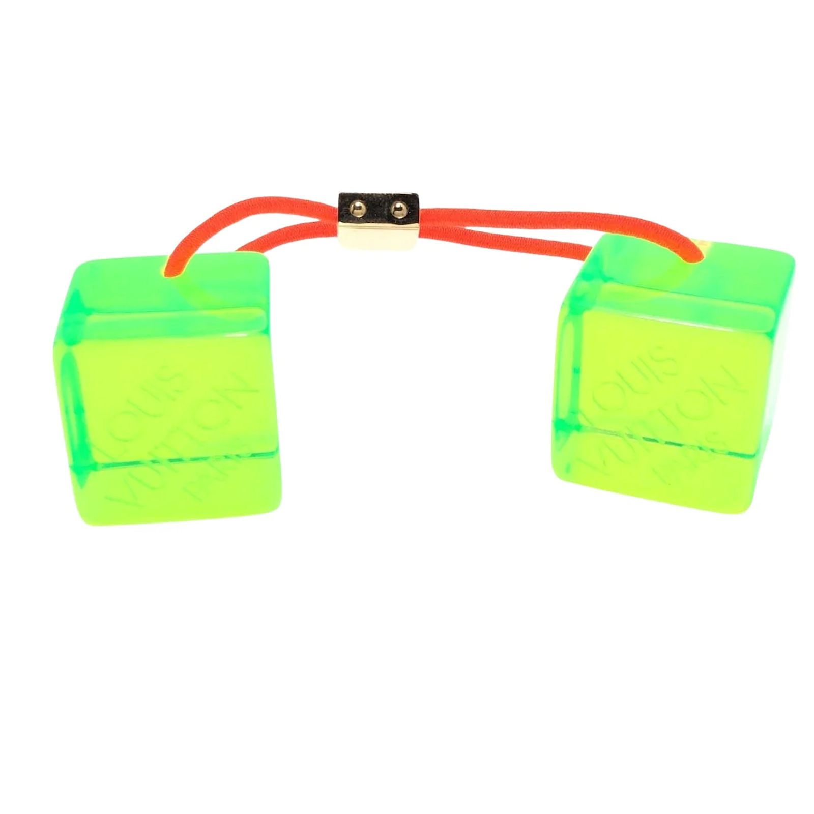 Louis Vuitton Lucite cube hair cube Louis Vuitton Hair cube Yellow Plastic ref.402957 - Joli Closet main image 3