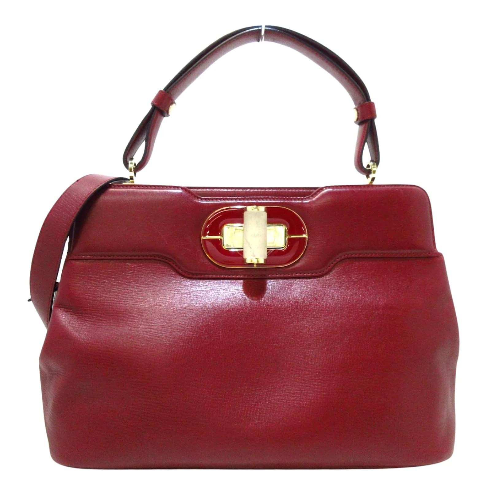 Bulgari Isabella Rossellini Dark red Leather ref.1141286 Joli Closet