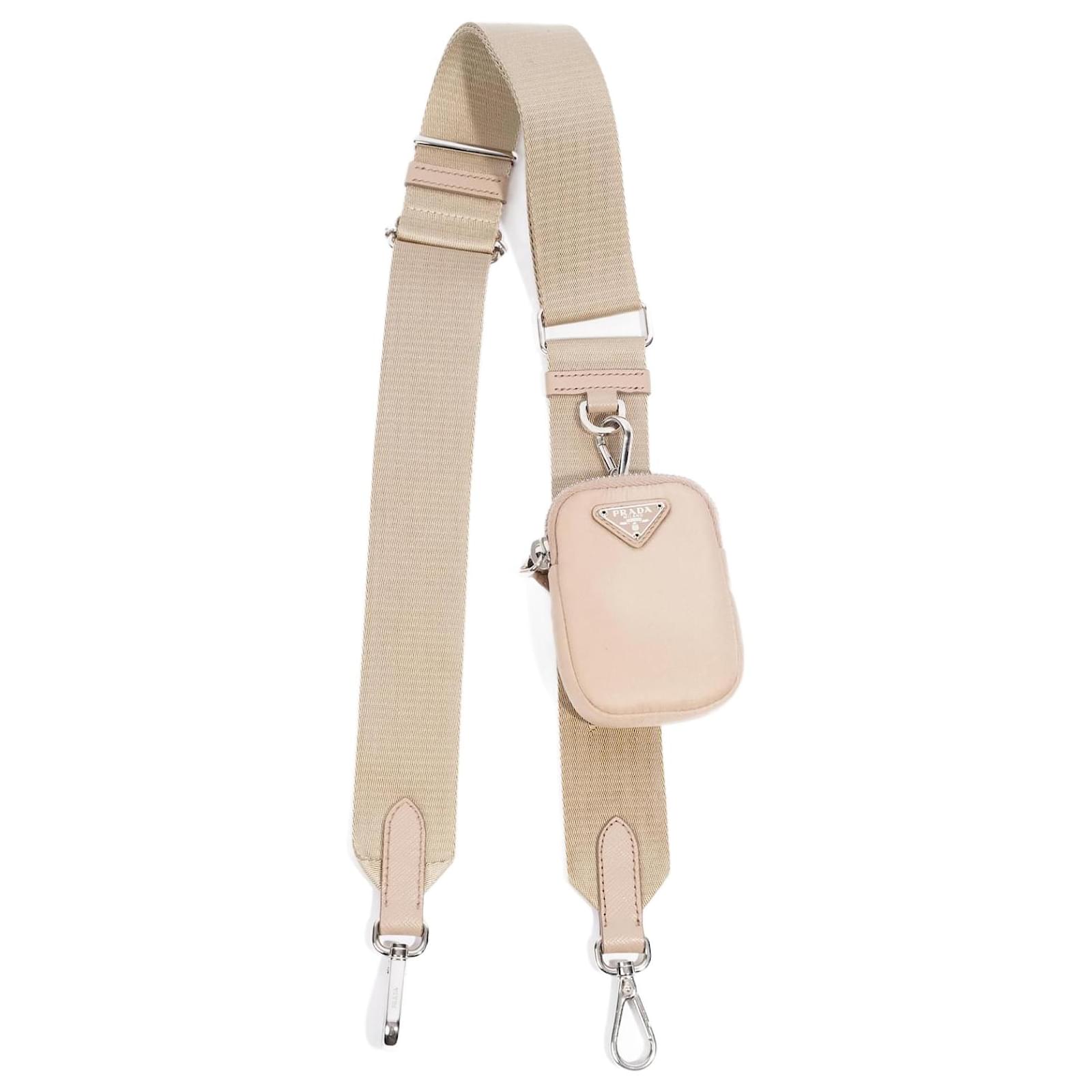 Prada Mini Pouch With Strap Beige Re Nylon Cloth ref.1141749