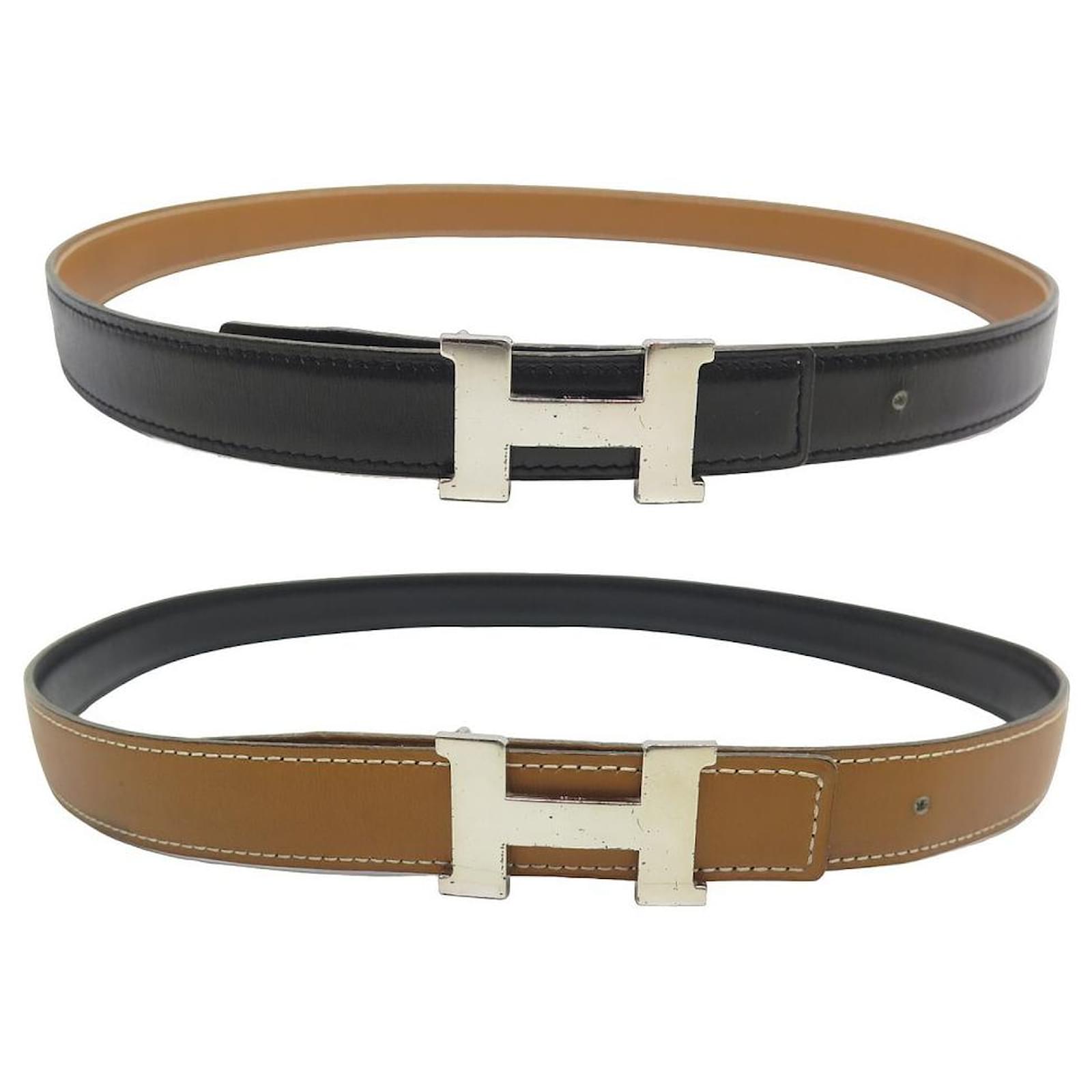 Mini H belt buckle & Leather strap 24 mm