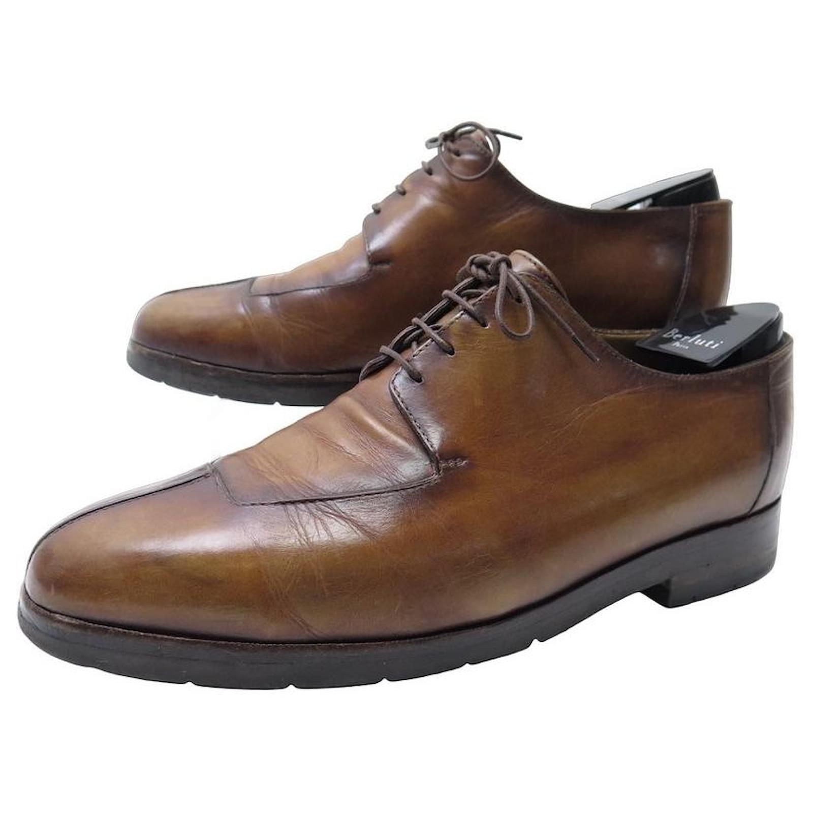 BERLUTI RICHELIEU SHOES 4 carnations 0150 10 44 PATINA LEATHER