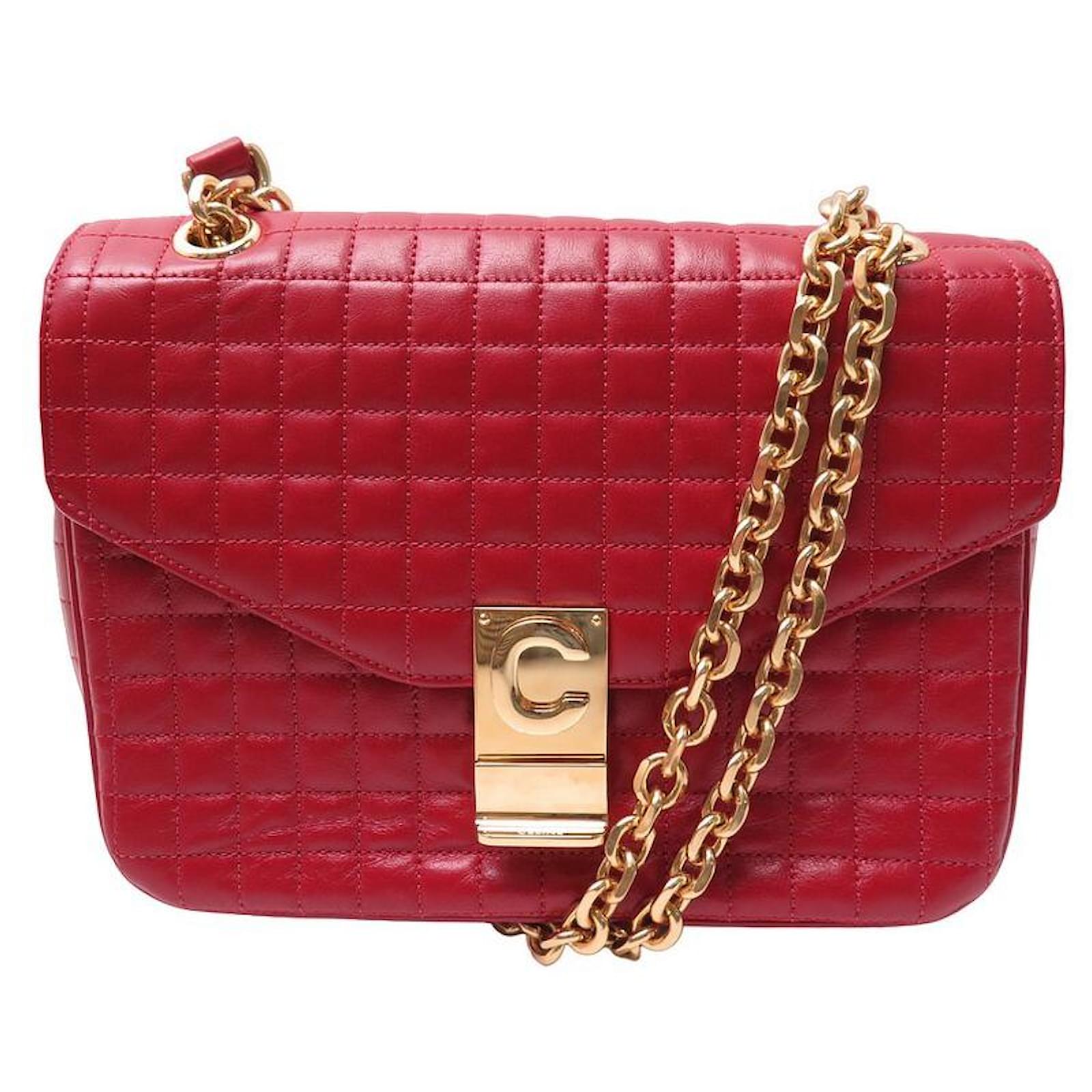 Céline NUOVA BORSA A MANO CELINE C CLASSIC MEDIA BORSA A MANO A TRACOLLA IN  PELLE ROSSA Rosso ref.1143198 - Joli Closet