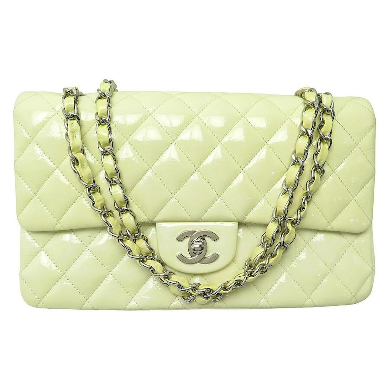 Pale green rectangular mock croc purse