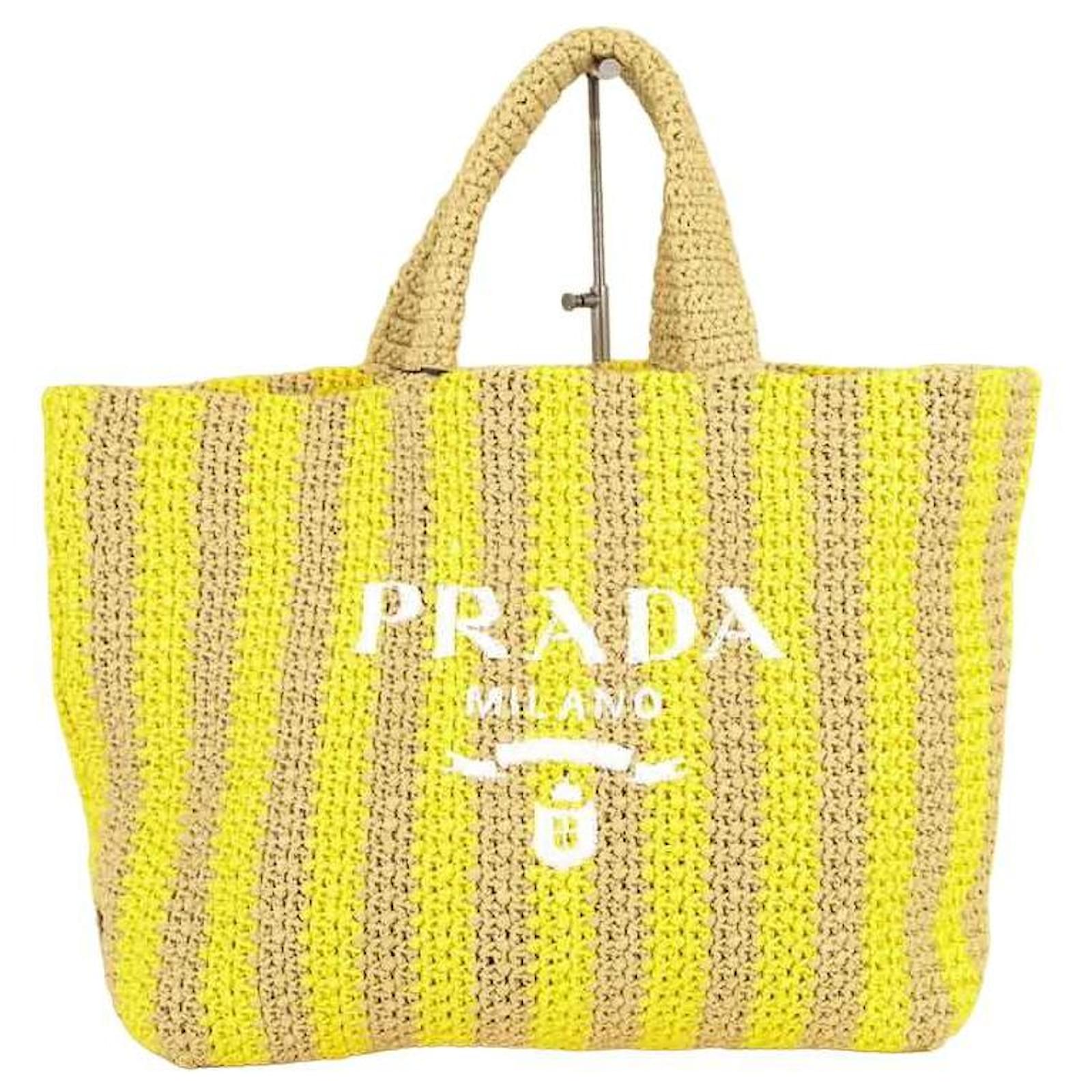 Prada -way tote Yellow Wicker ref.1146870 - Joli Closet