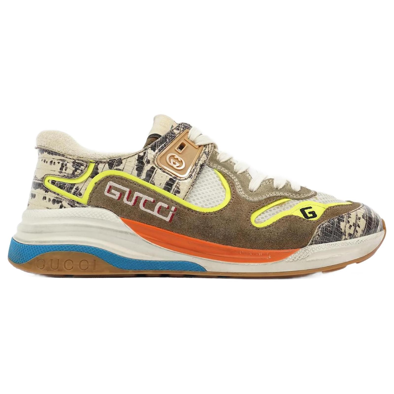 Sneaker Gucci Ultrapace Beige marrone Maglia Gialla UE 37 UK 4 Tela ref.1148660 Joli Closet