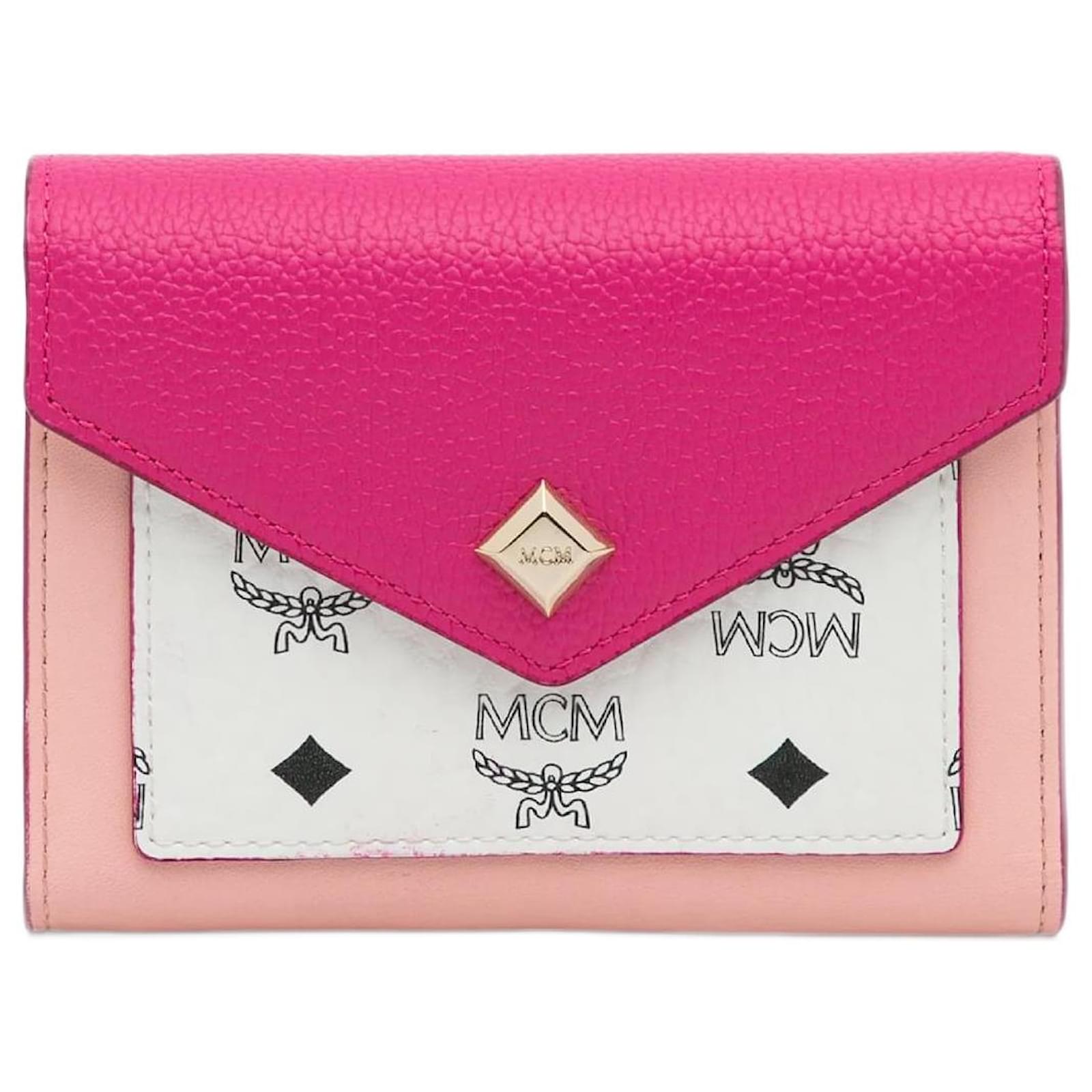 Trifold Mcm Geldbeutel Rosa Rosa MCM Visetos Colorblock Love