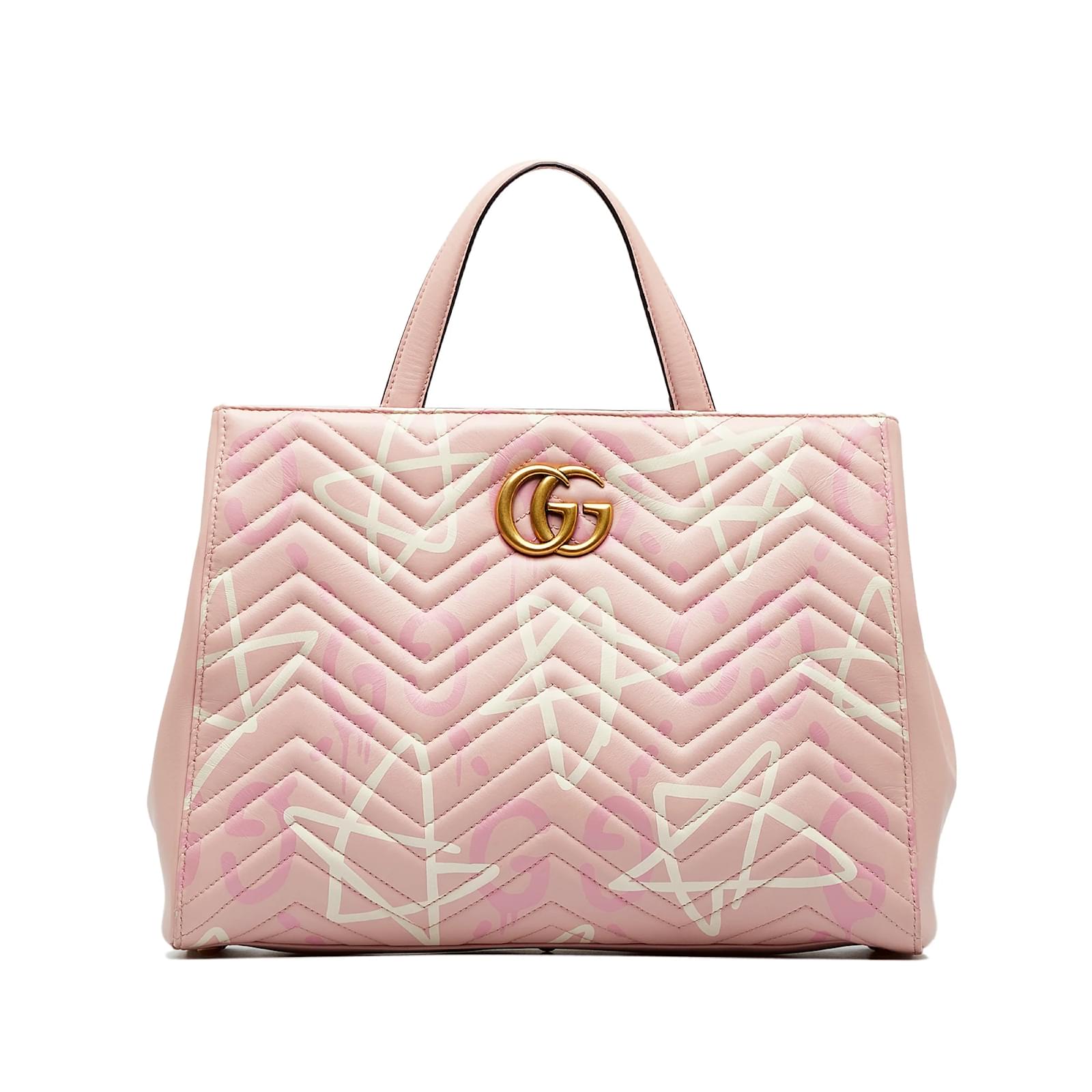 Pink Gucci GG Marmont Ghost Satchel Leather Joli Closet