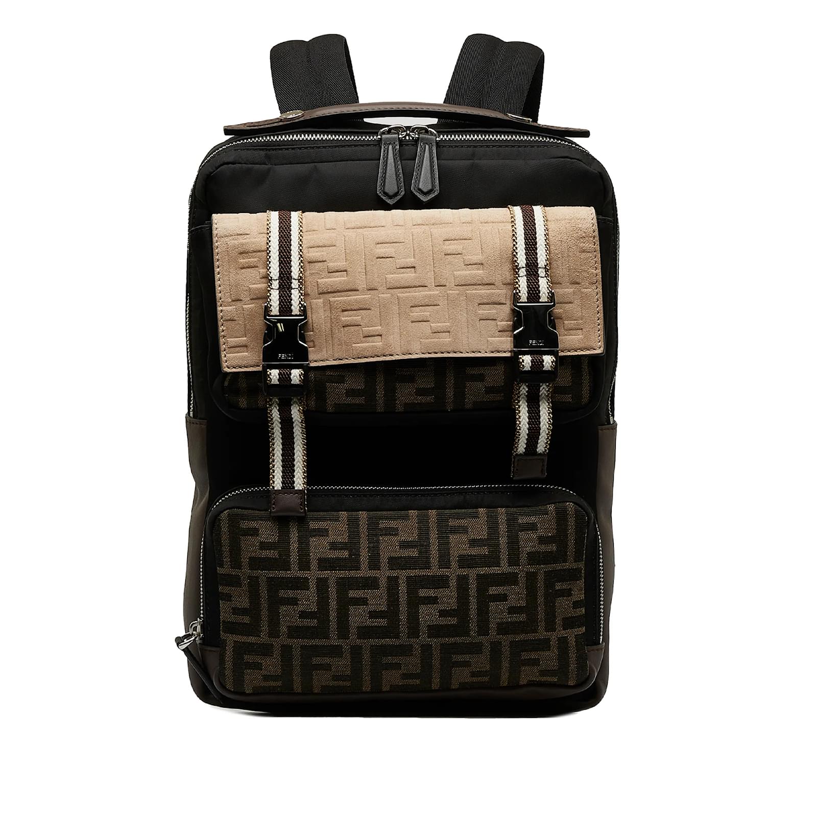 FENDI Bag Bugs Monster Backpack Rucksack Daypack Nylon Leather Navy 7VZ012  | eLADY Globazone