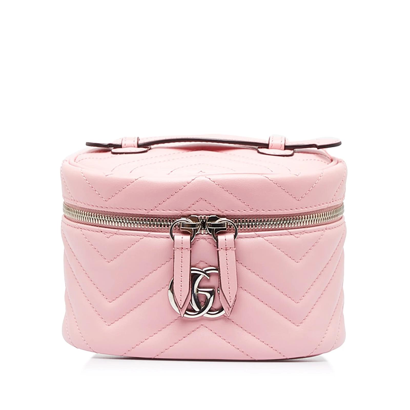 Pink Gucci GG Marmont Matelasse Vanity Bag Leather ref.1150744