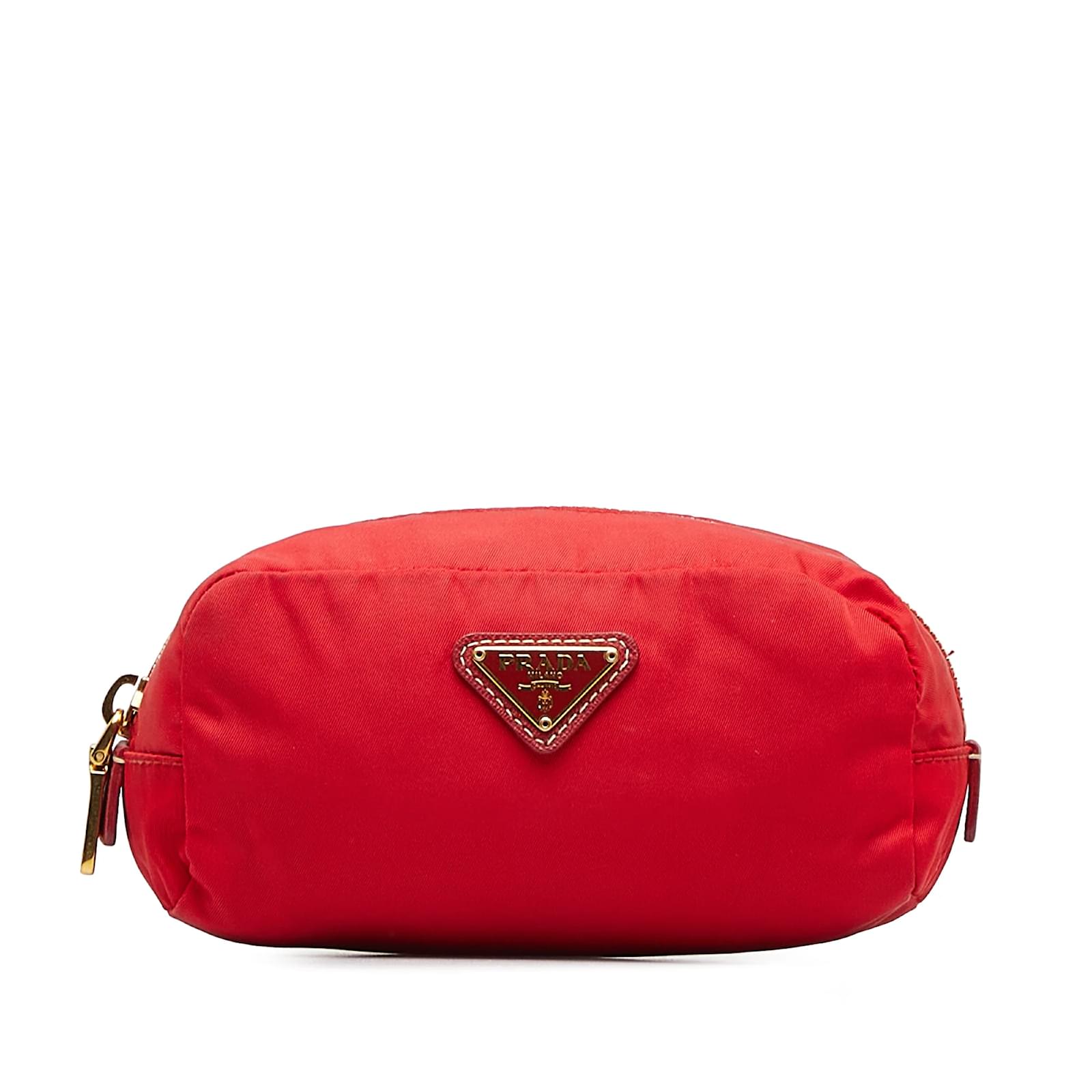 Red Prada Tessuto Pouch Synthetic ref.1150815 Joli Closet