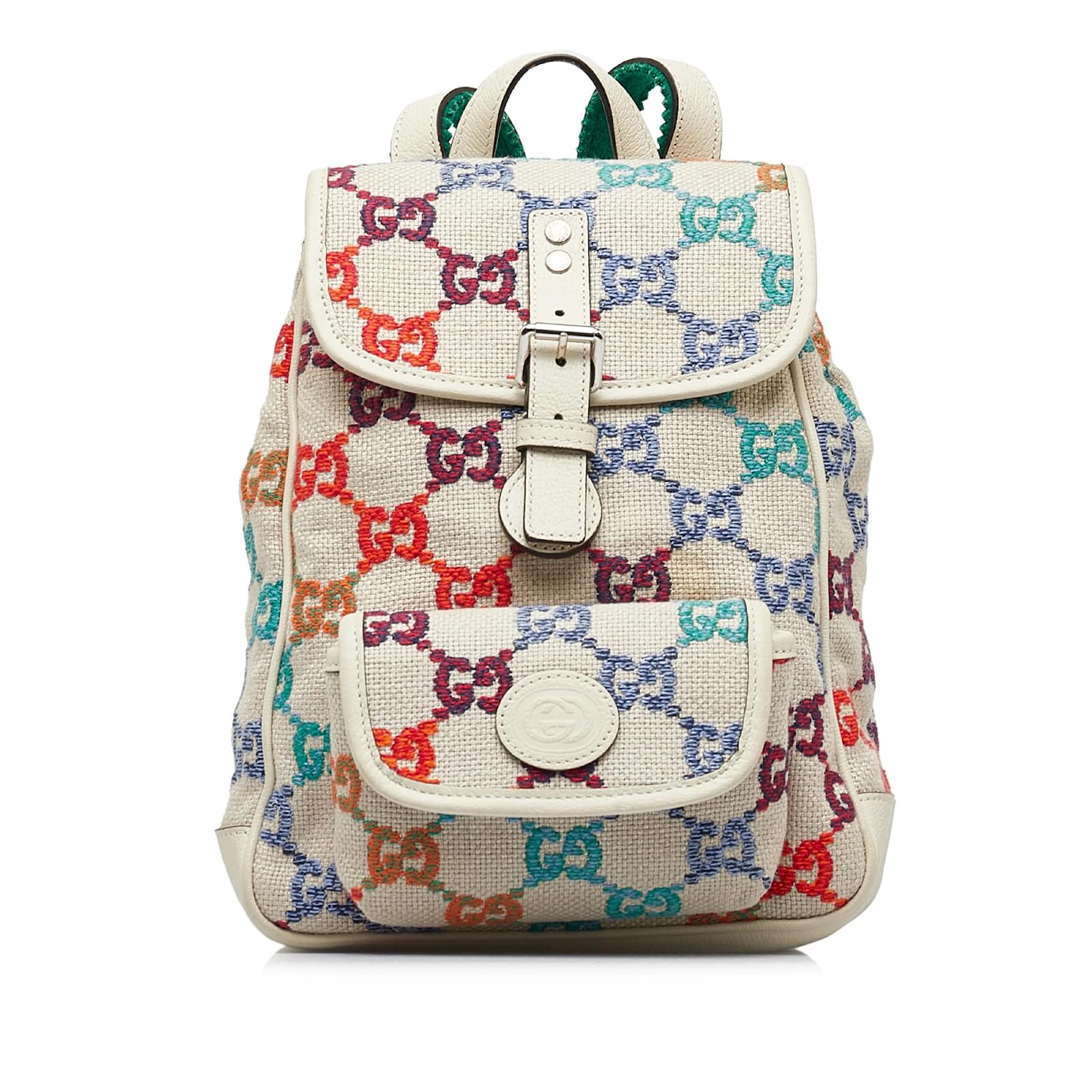 White Gucci Children's GG Backpack Leather ref.1150861 - Joli Closet