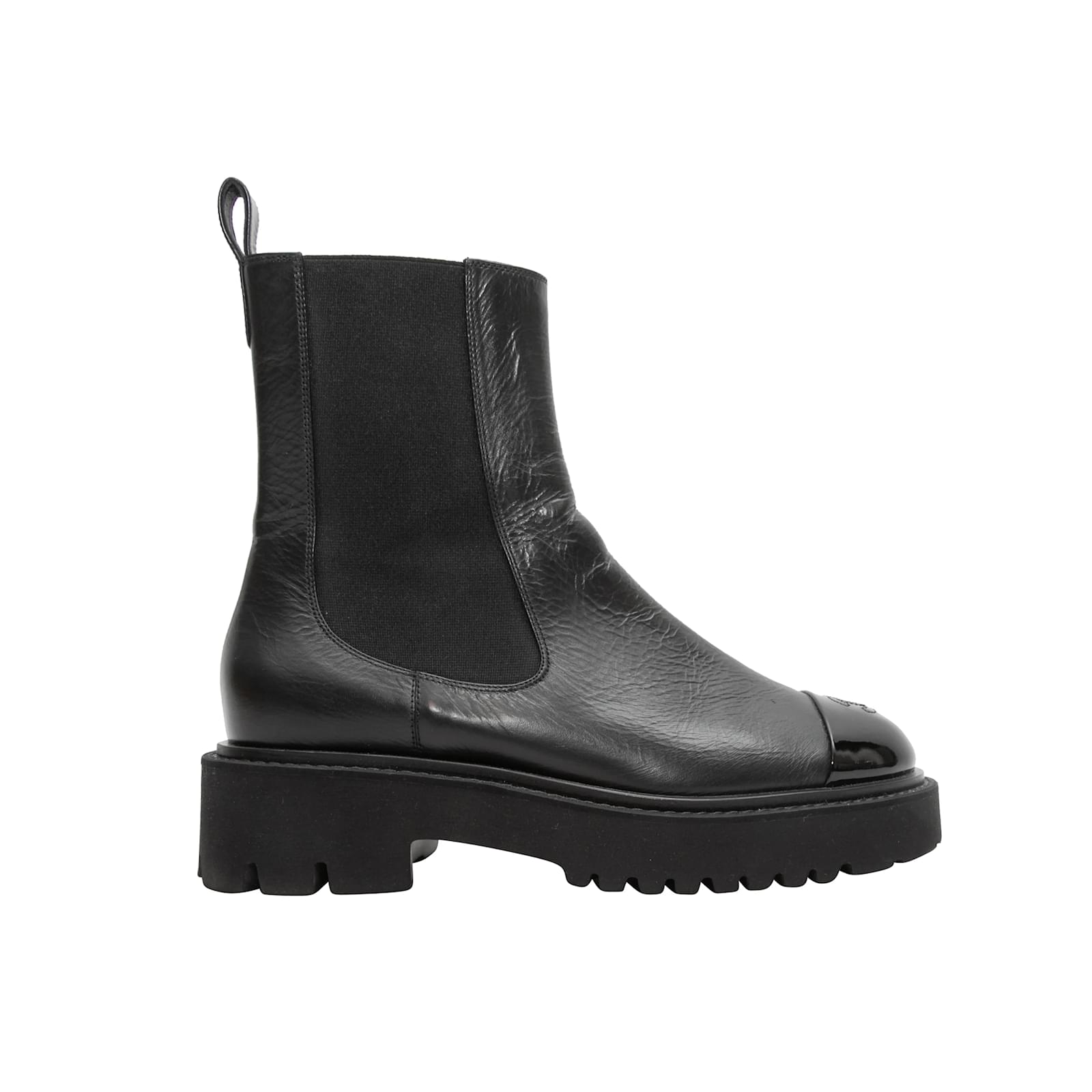 Stivali con plateau Cap Toe neri Chanel 39.5
