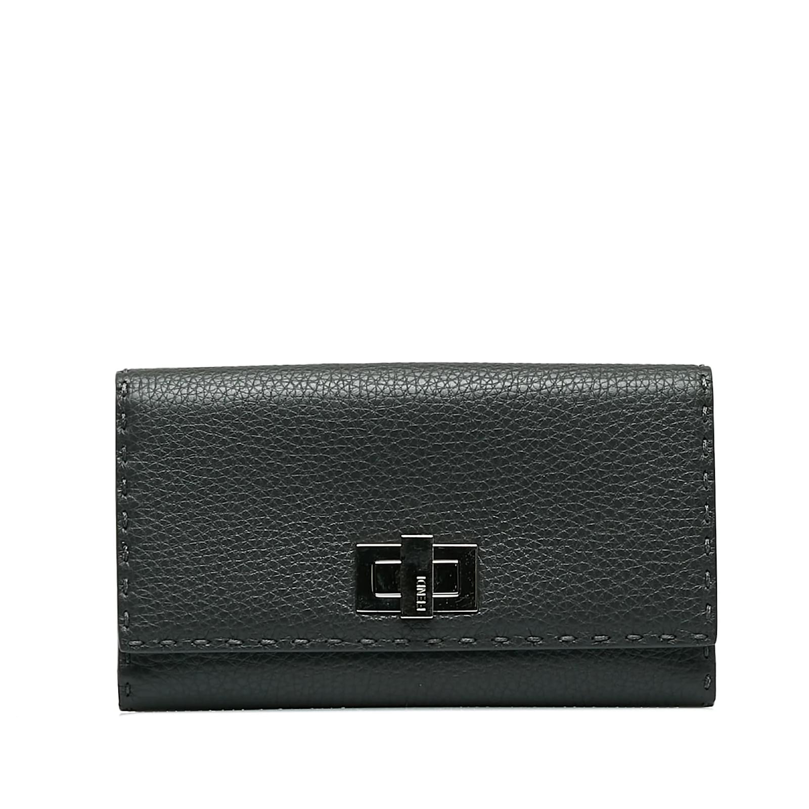 Gray Fendi Selleria Peekaboo Leather Wallet ref.1151057 - Joli Closet