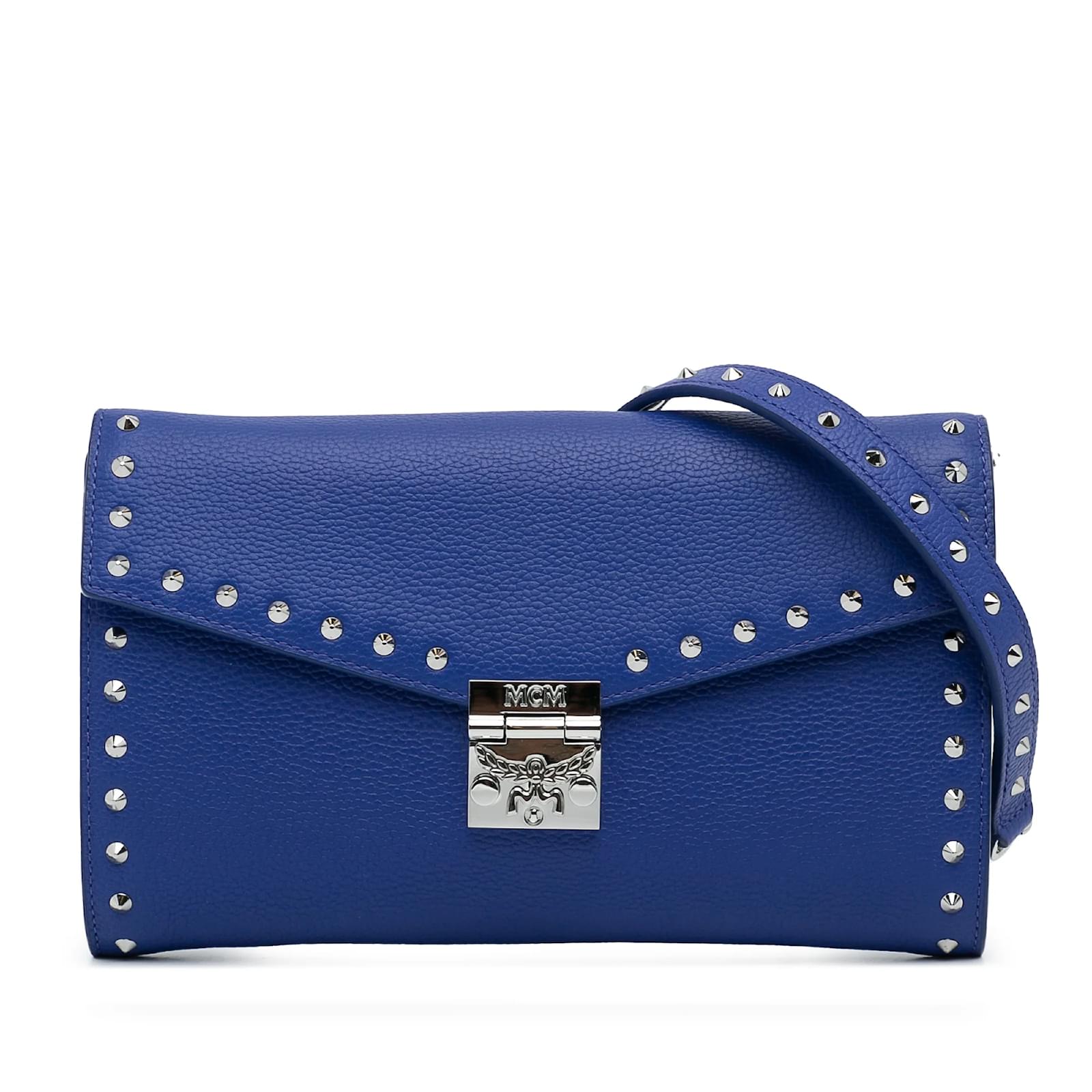 Mcm Crossbody Bag Mcm Tasche Mit Nieten Blaue MCM-Umhängetasche