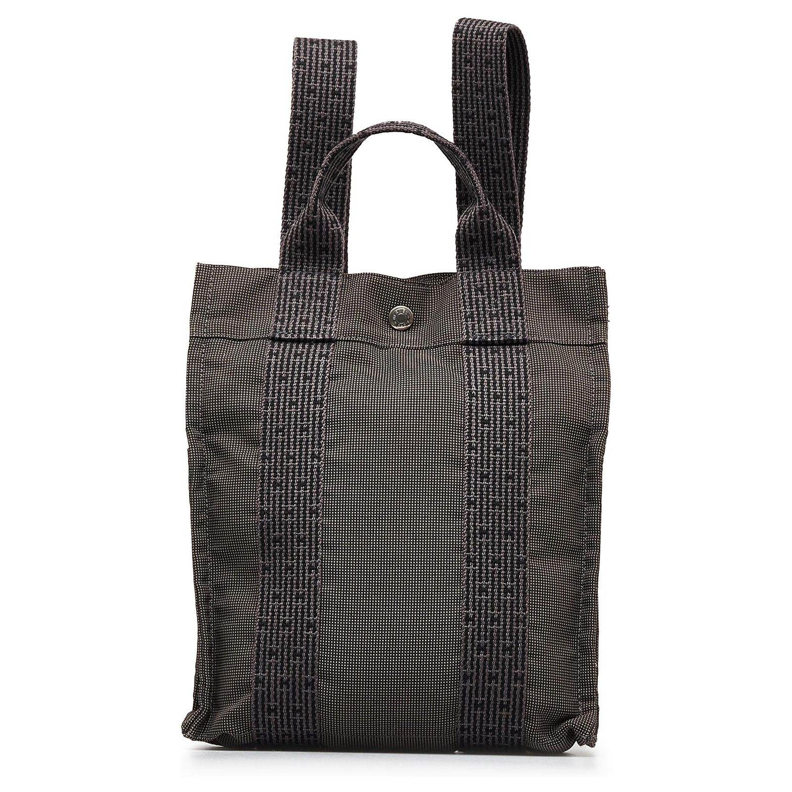 Hermès Authenticated Herline Canvas Backpack PM In Gray Hermès Hermes Herline Ad MM Canvas Backpack H Logo Gray  main image 3