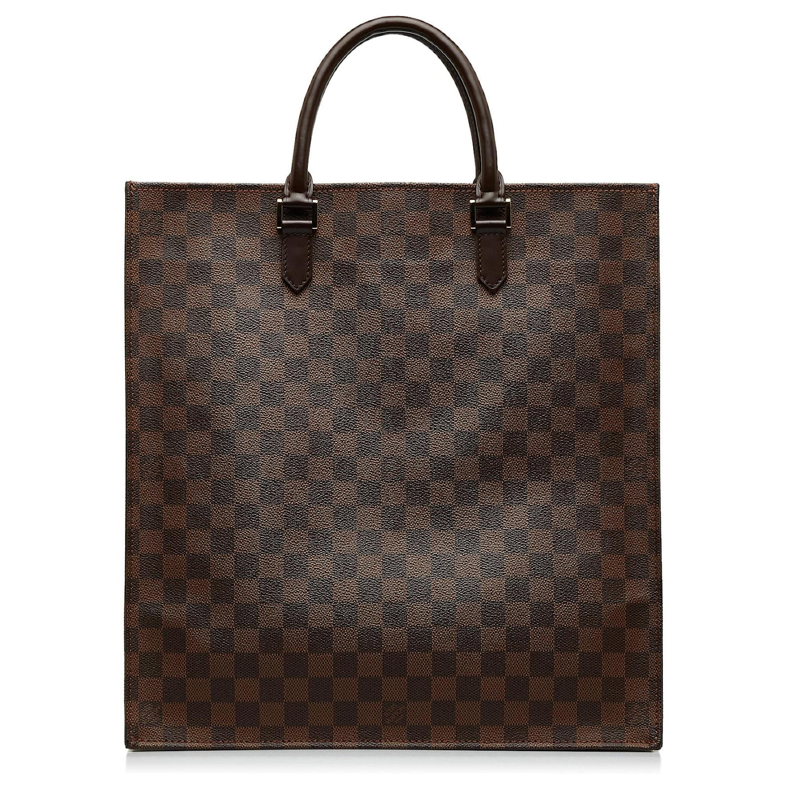 Bolso tote Louis Vuitton Damier Ebene Sac Plat marrón Castaño Cuero  ref.1151416 - Joli Closet