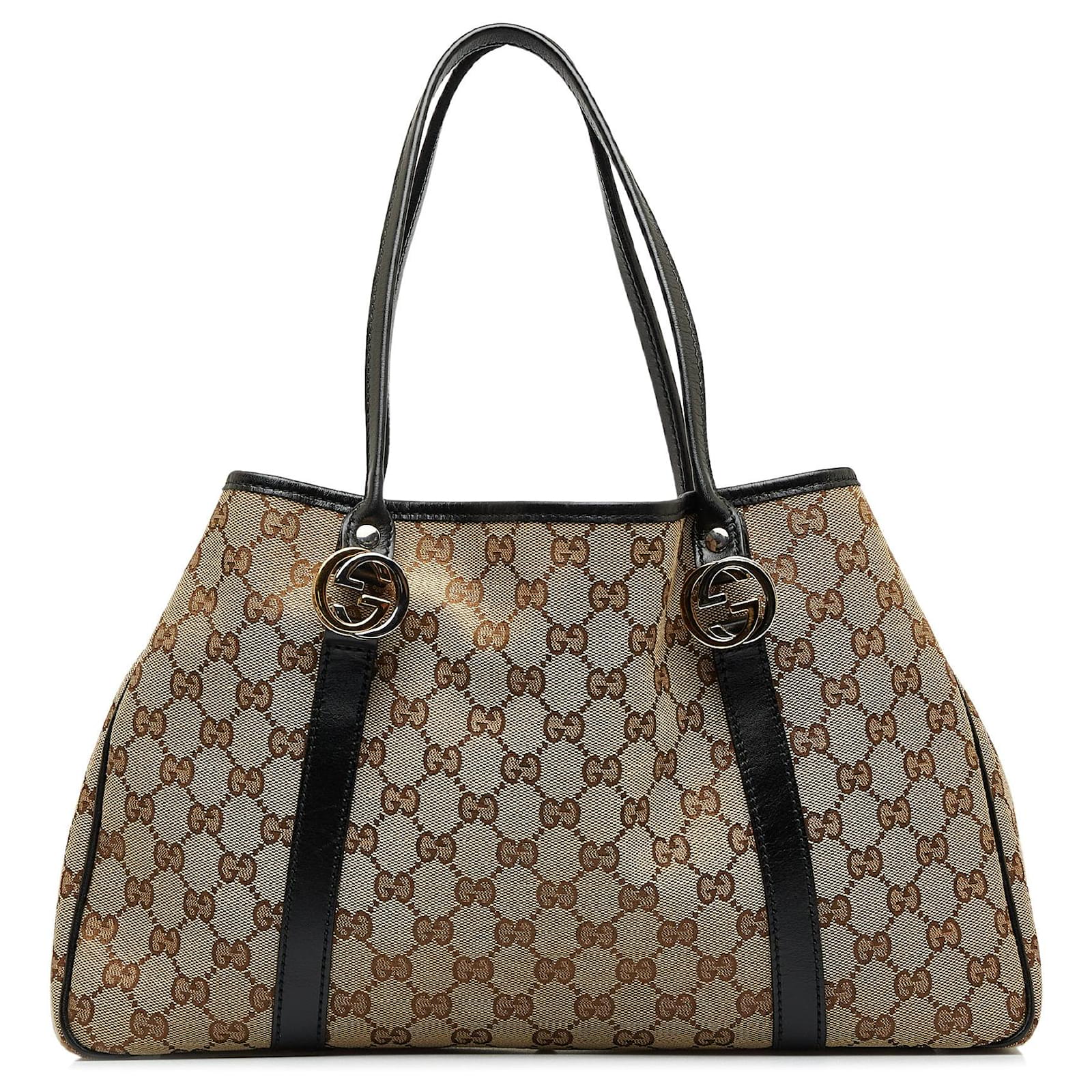 Brown Gucci GG Canvas Twins Tote Leather ref.JC1151671 (Sold