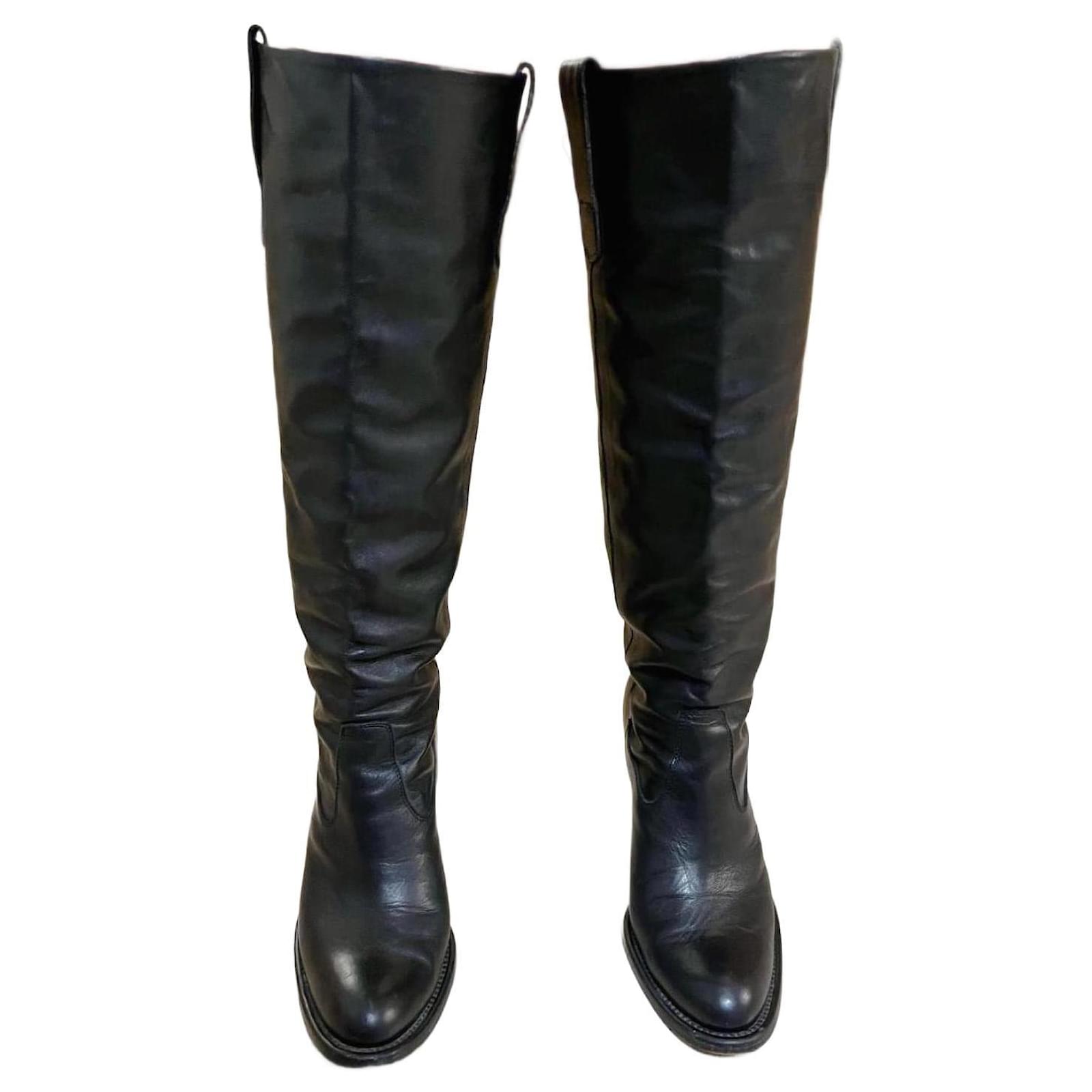 Barbara Bui Overknee-Stiefel Schwarz Lammfell Joli - Main Image