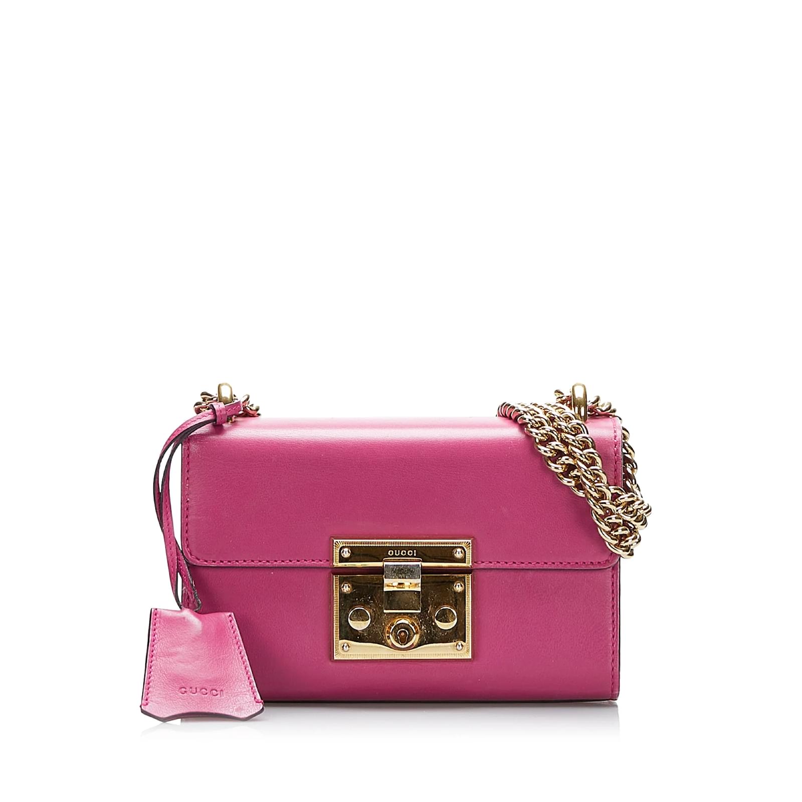 GUCCI Handbags Padlock Pink Leather ref.1153667 Joli Closet