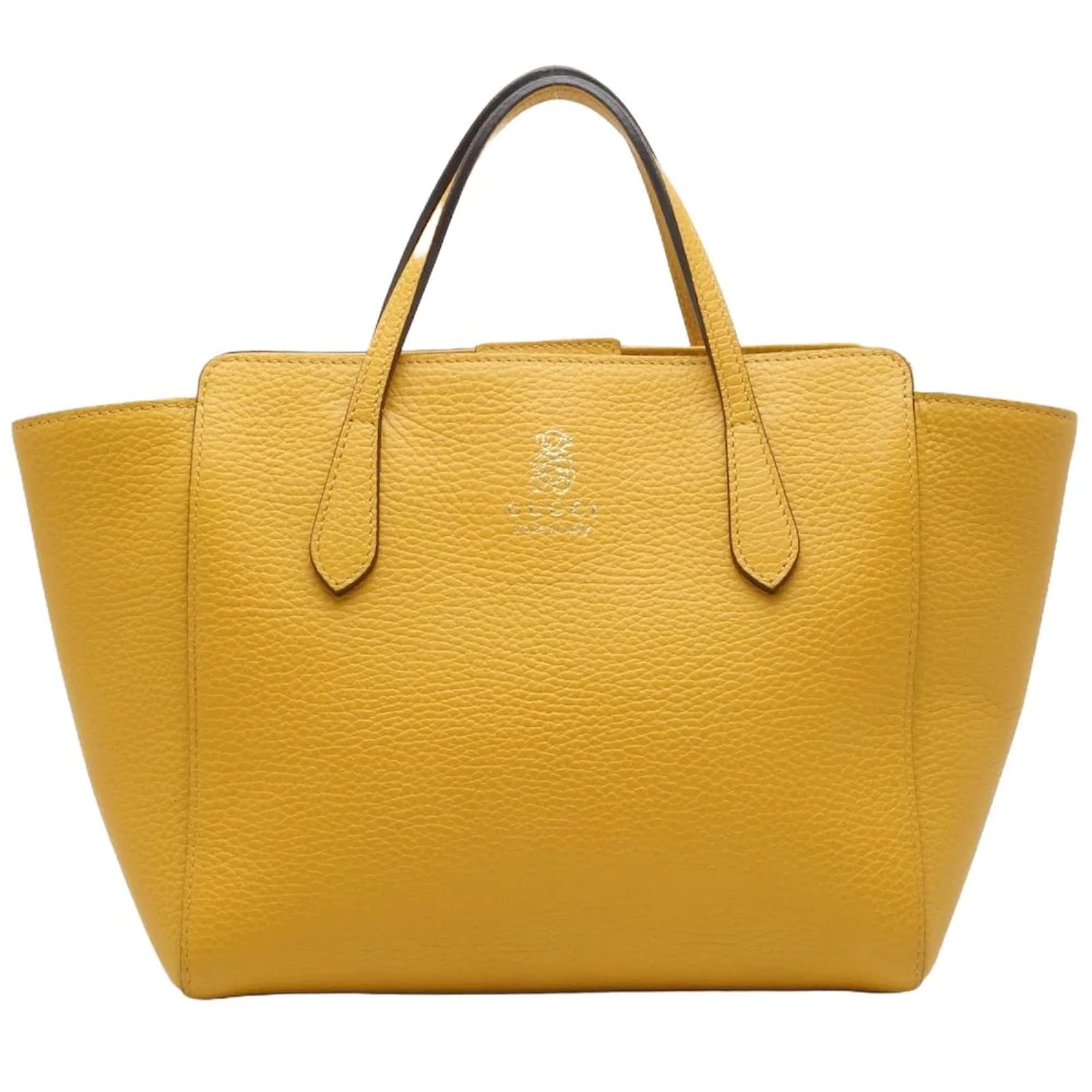 Gucci Swing Tote Bag 355640 Yellow Leather Pony-style calfskin ref 
