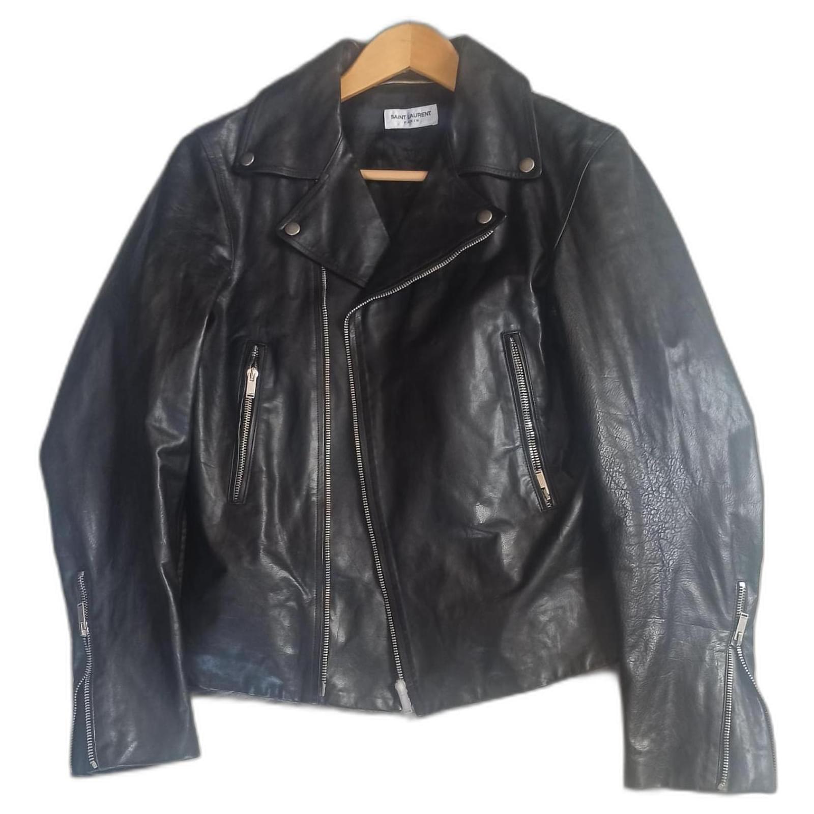 Saint Laurent leather biker jacket black ref.1154808 - Joli Closet