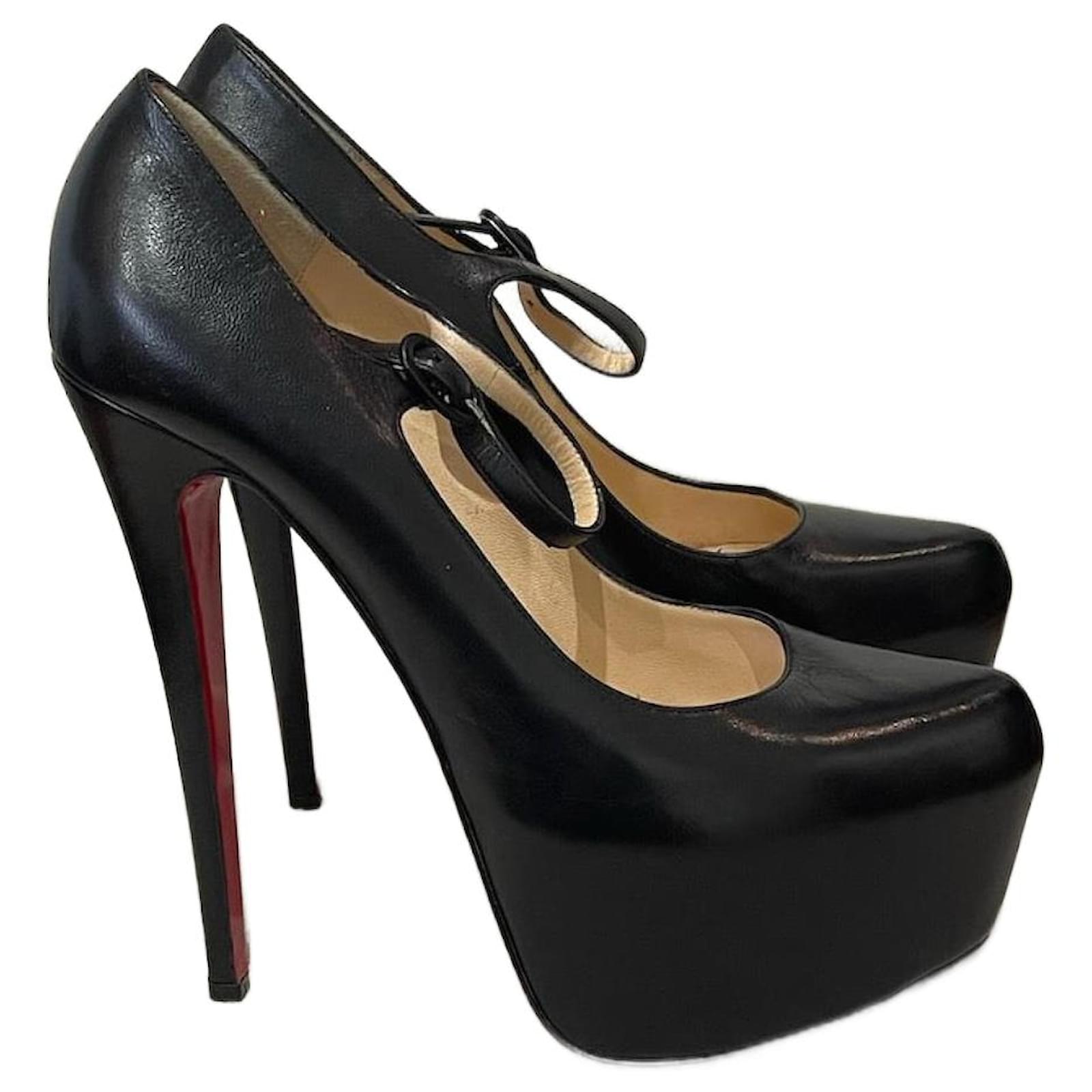 Christian Louboutin Black Heel with Flowers offers 41