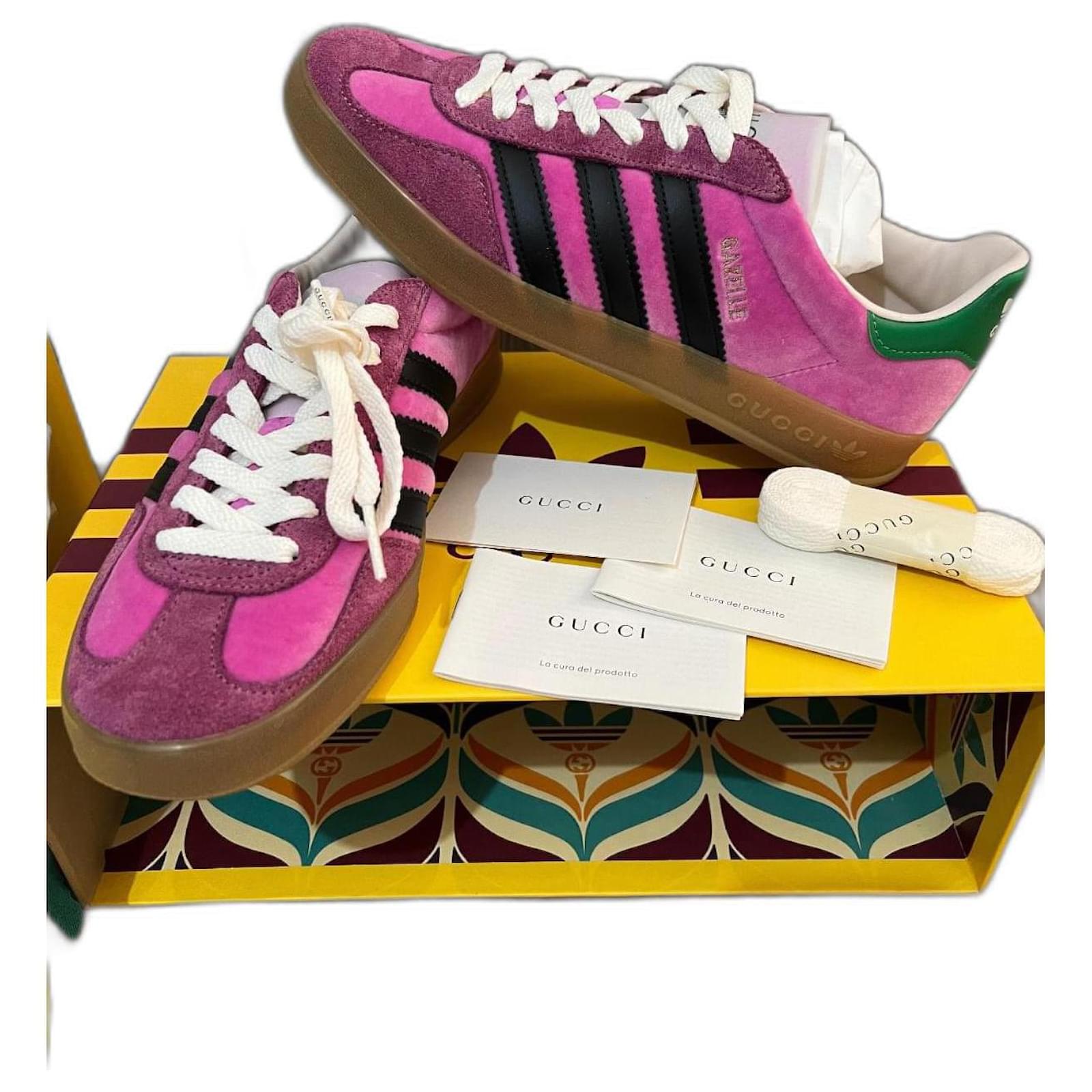 Zapatillas Gucci x Adidas Gazelle Rosa Terciopelo ref.1155370 Joli Closet