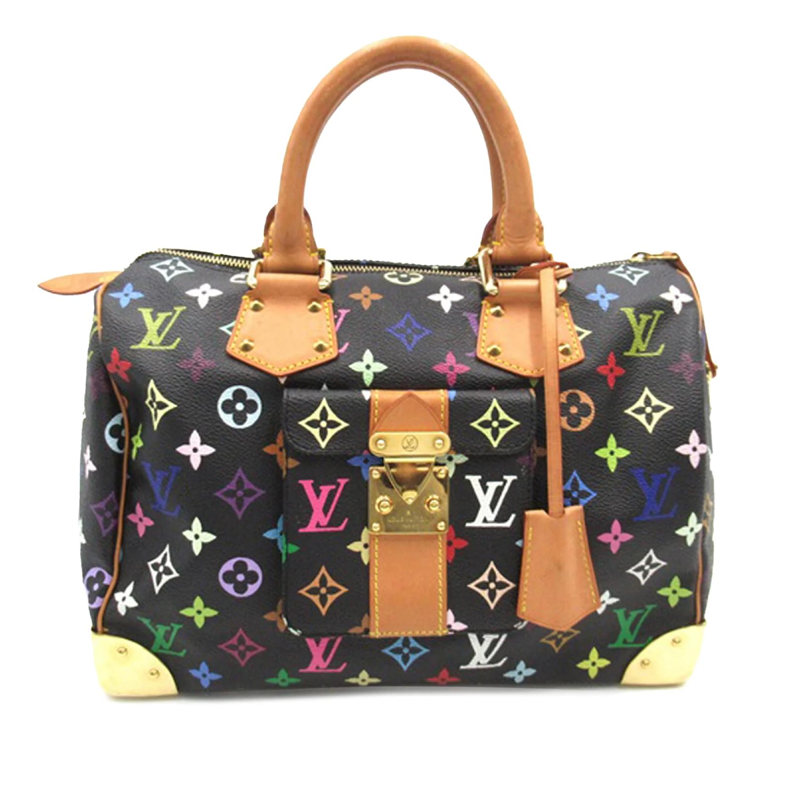 Black Louis Vuitton Monogram Multicolore Speedy 30 Boston Bag Cloth  ref.1155999 - Joli Closet