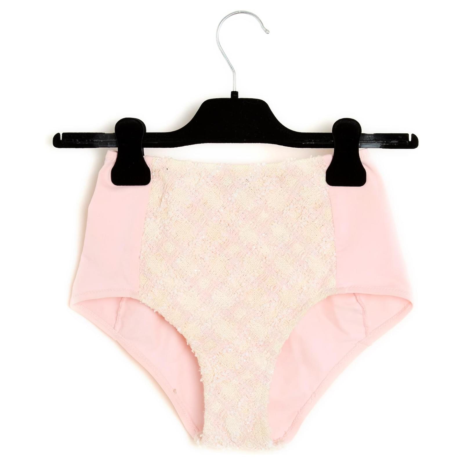 Chanel PE1995 Bragas Shorts FR36 Panty Short Tweed Rosa Poliamida