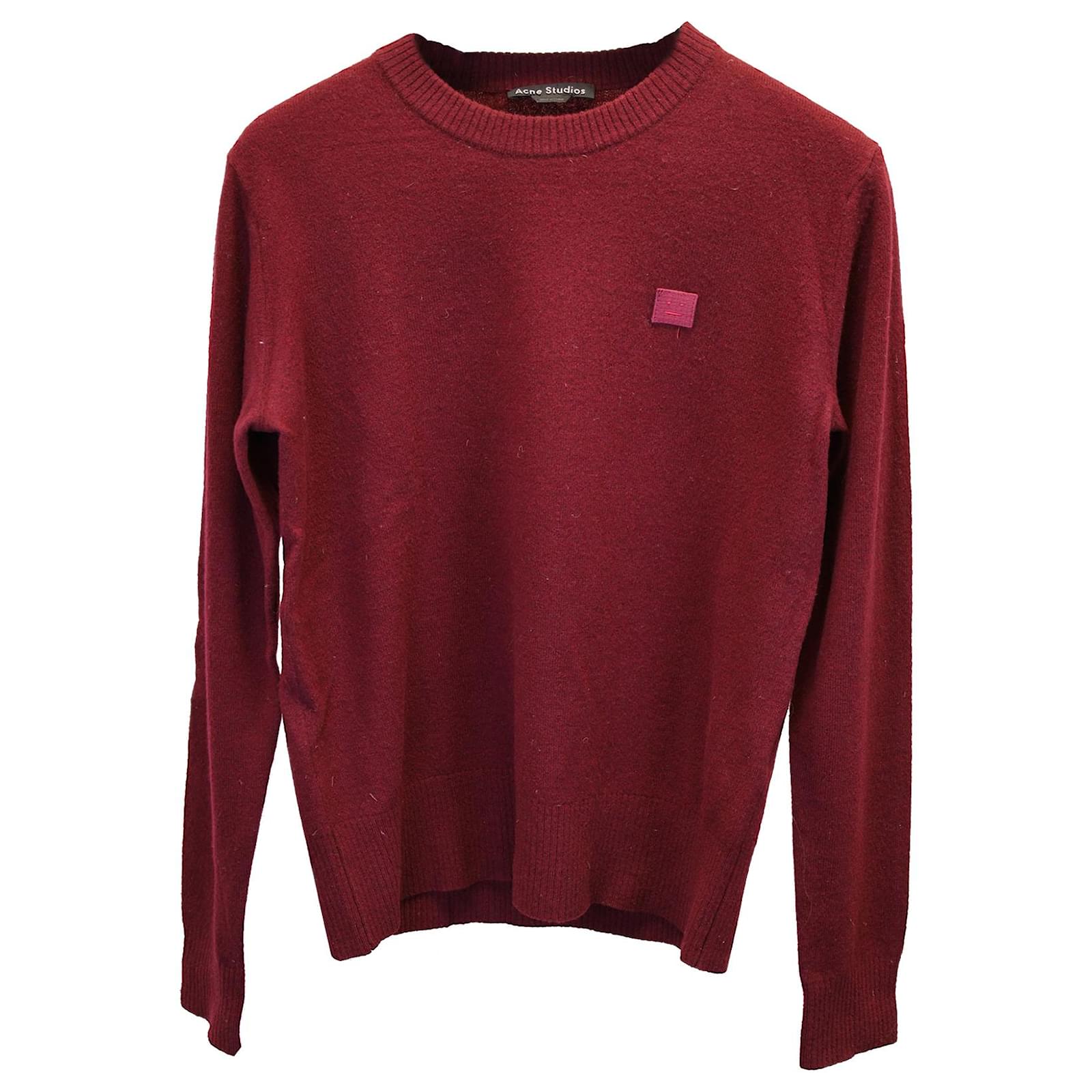 Acne Studios Face-Patch Sweater in Red Cotton ref.1157137 - Joli