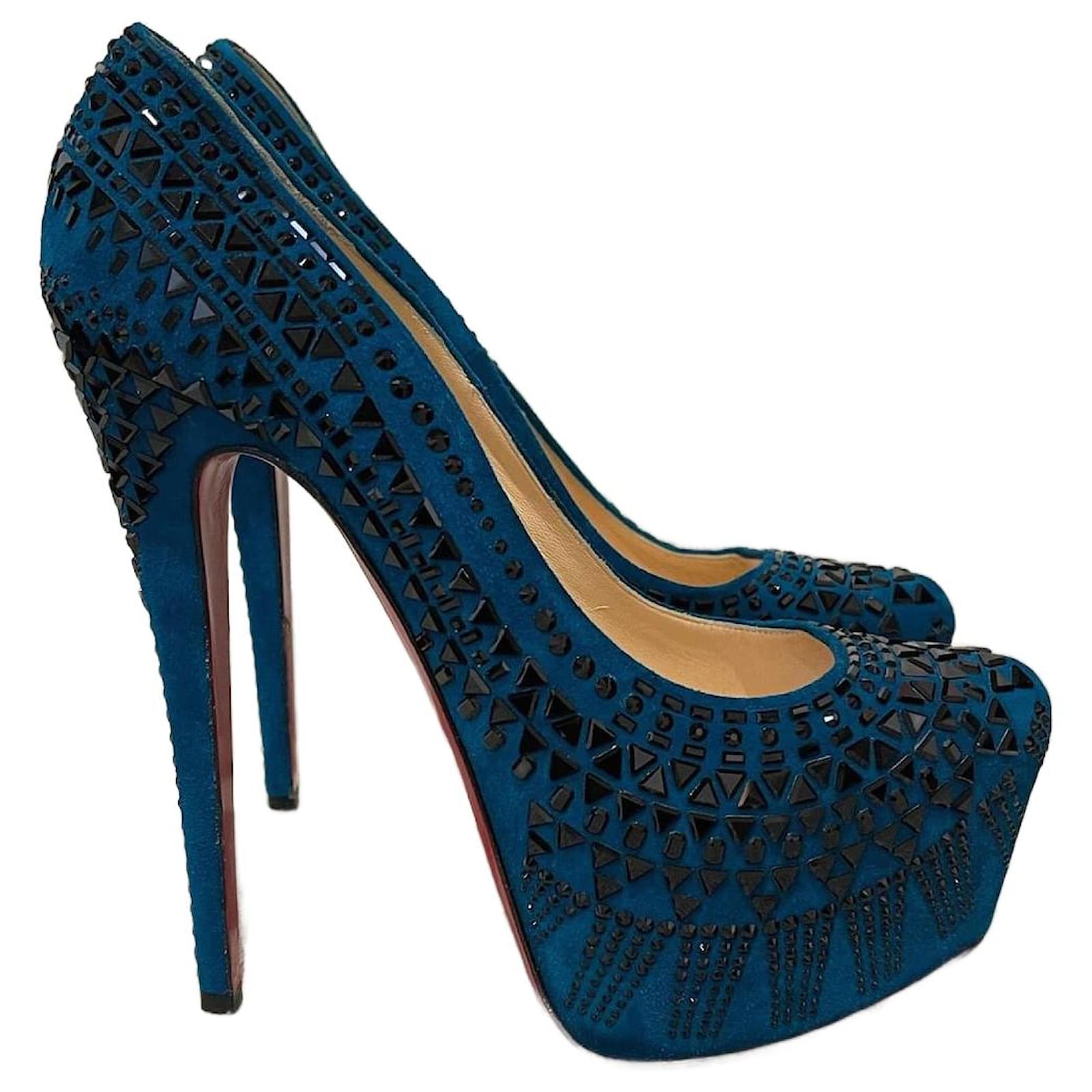 Blue suede 2024 Christian Louboutin heels