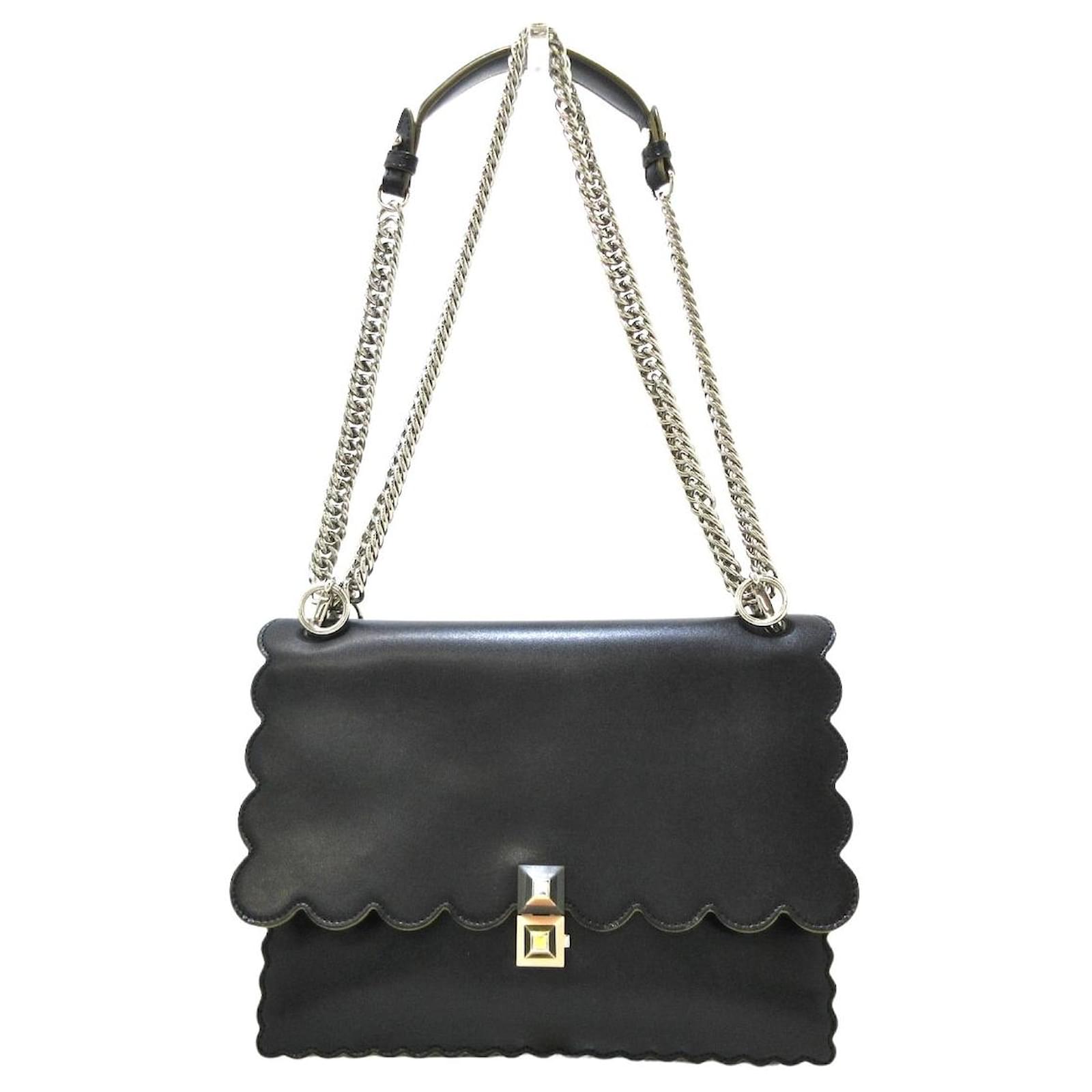 Fendi kan i clearance black leather bag