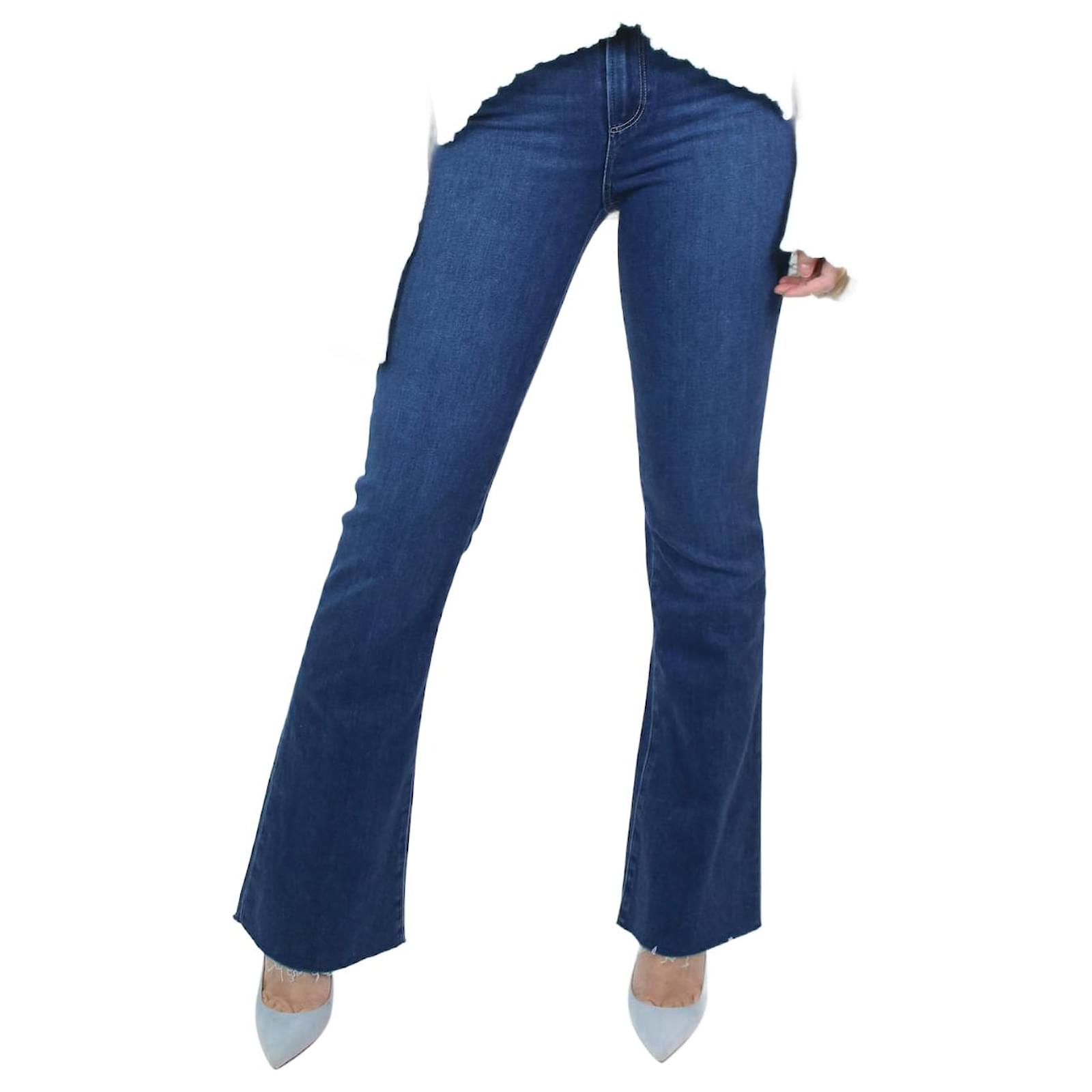 Paige Jeans Vaqueros acampanados azules de tiro alto - talla UK 8