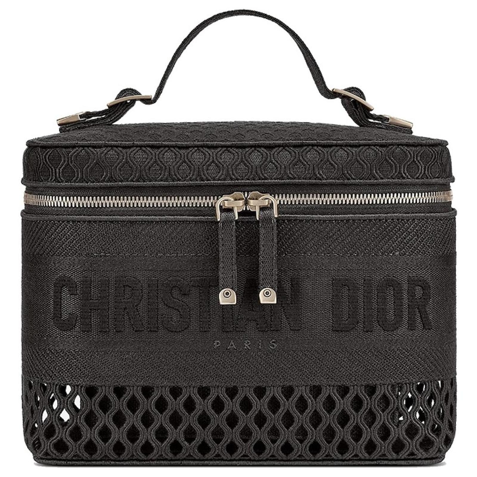CHRISTIAN DIOR Mesh Dior Reise-Kosmetiketui Neu Schwarz Baumwolle